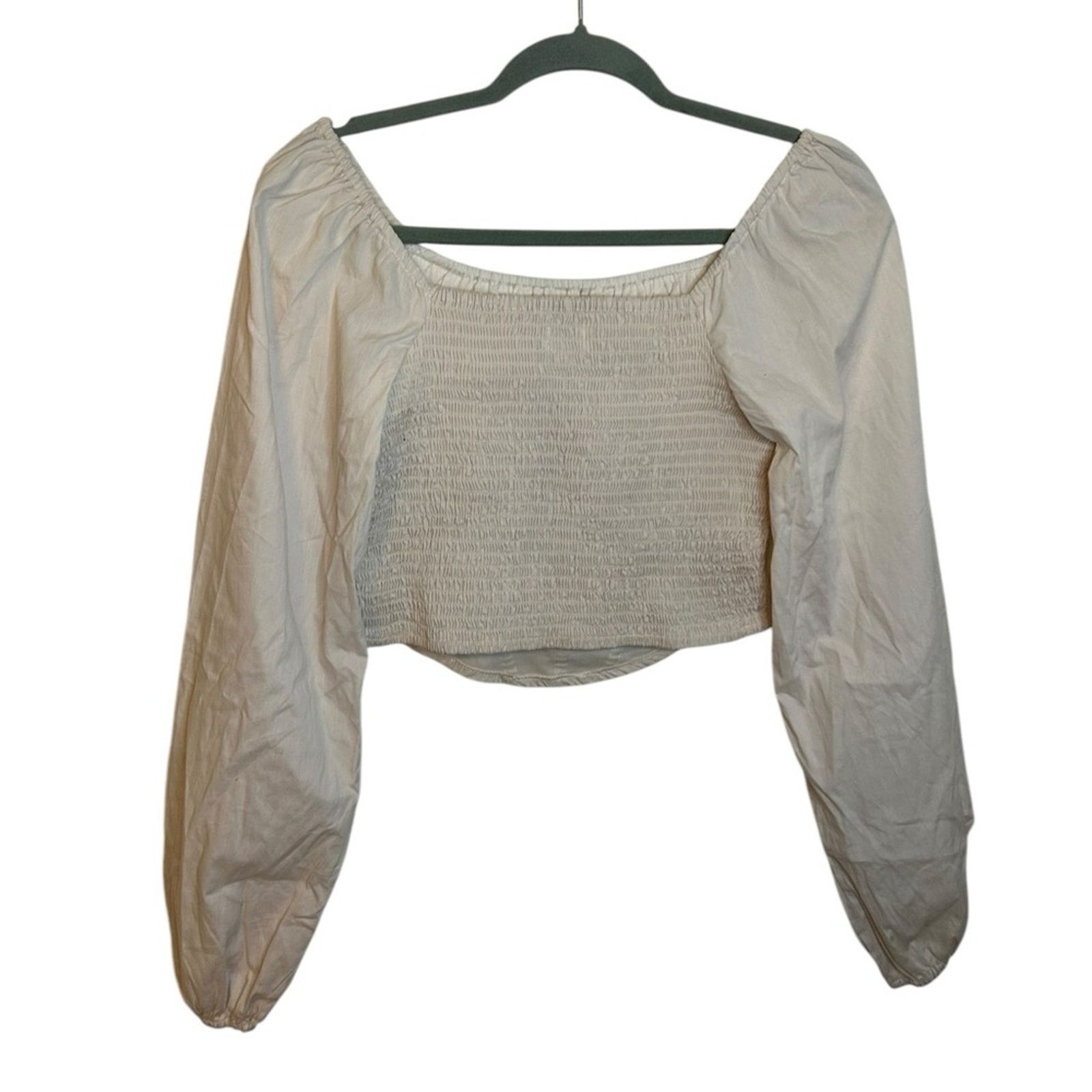 Other Japna Cream Puff Sleeve Smocked Corset Blouse Size M / US 6-8 / IT 42-44 - 2 Thumbnail