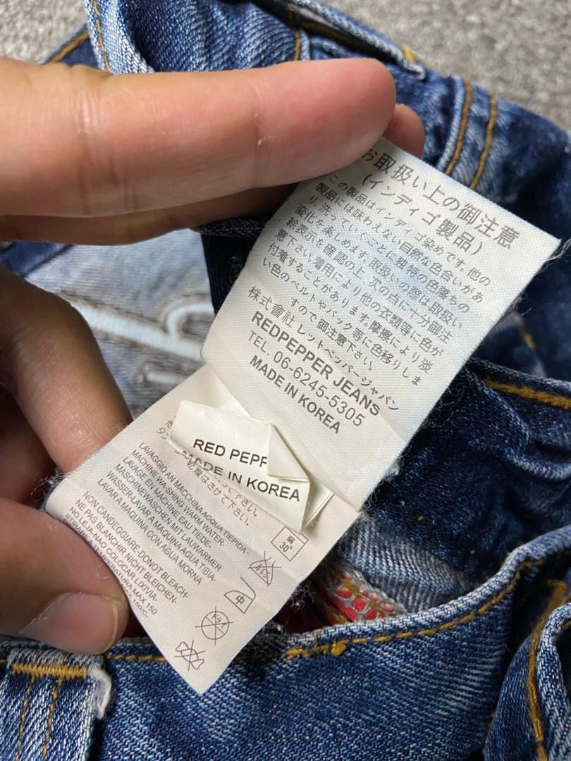Japanese Brand 🔥Vintage RED PEPPER Distressed Denim Jeans🔥 (136) Size US 34 / EU 50 - 6 Thumbnail