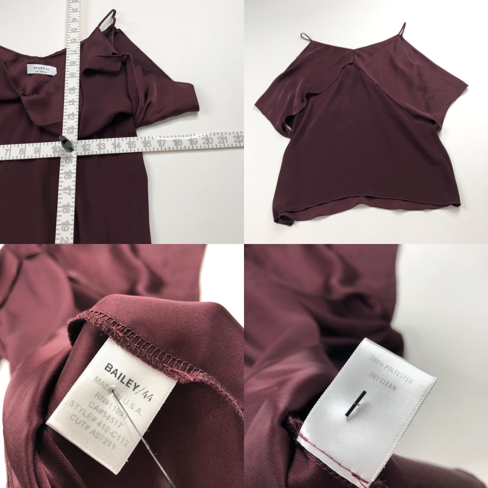 Bailey 44 Bailey 44 Blouse Shirt Womens MINT Red Layered Tiered Pullover Button V-Neck Size S / US 4 / IT 40 - 8 Thumbnail