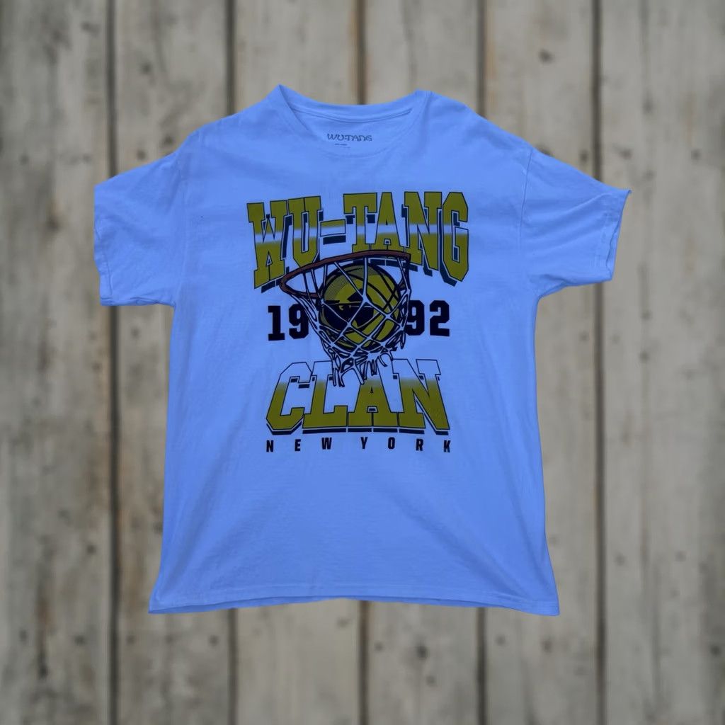 Vintage Wu-Tang Clan 1992 New York T-Shirt Graphic Print Hip Hop Mens Large White Crew Neck Short Sleeve Shirt Size US L / EU 52-54 / 3 - 1 Thumbnail