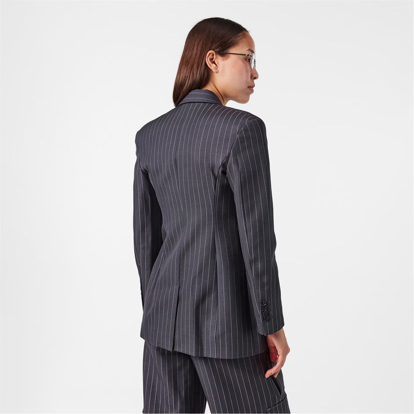 Off-White o1y1125 Striped Blazer in Gray/White Size S / US 4 / IT 40 - 4 Thumbnail