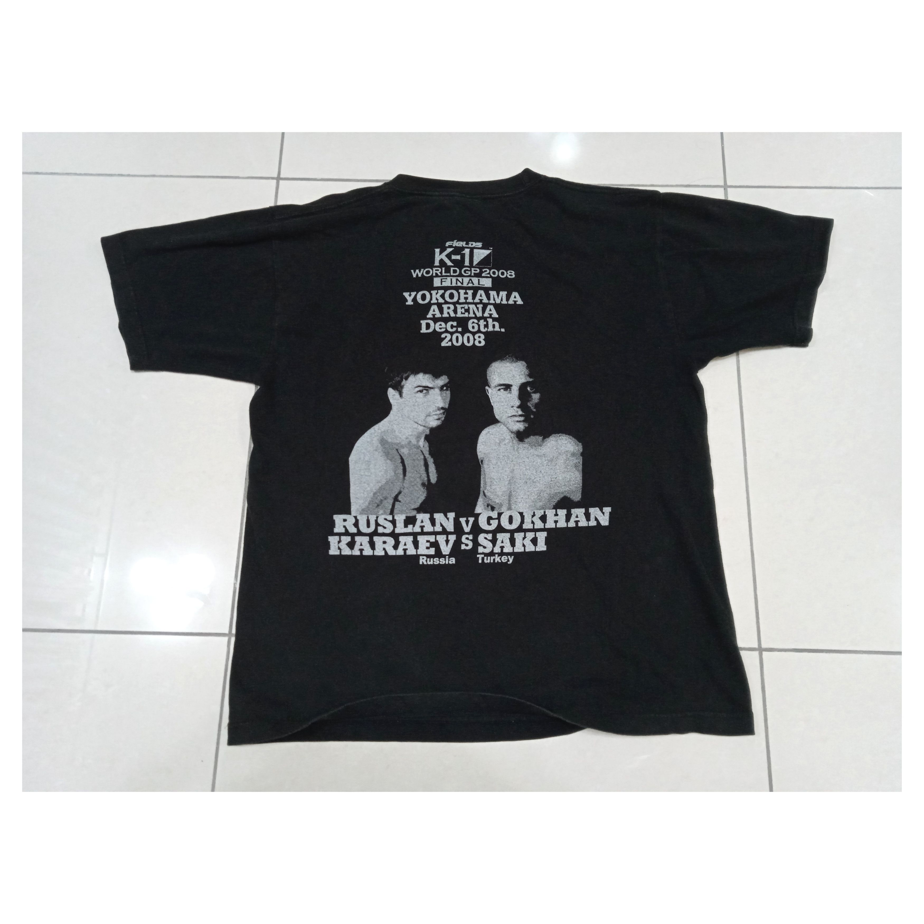 image of Vintage x Wwe K1 Jerome Le Banner Vs Remy Bonjasky T-Shirt Kickboxing in Black, Men's (Size Large)