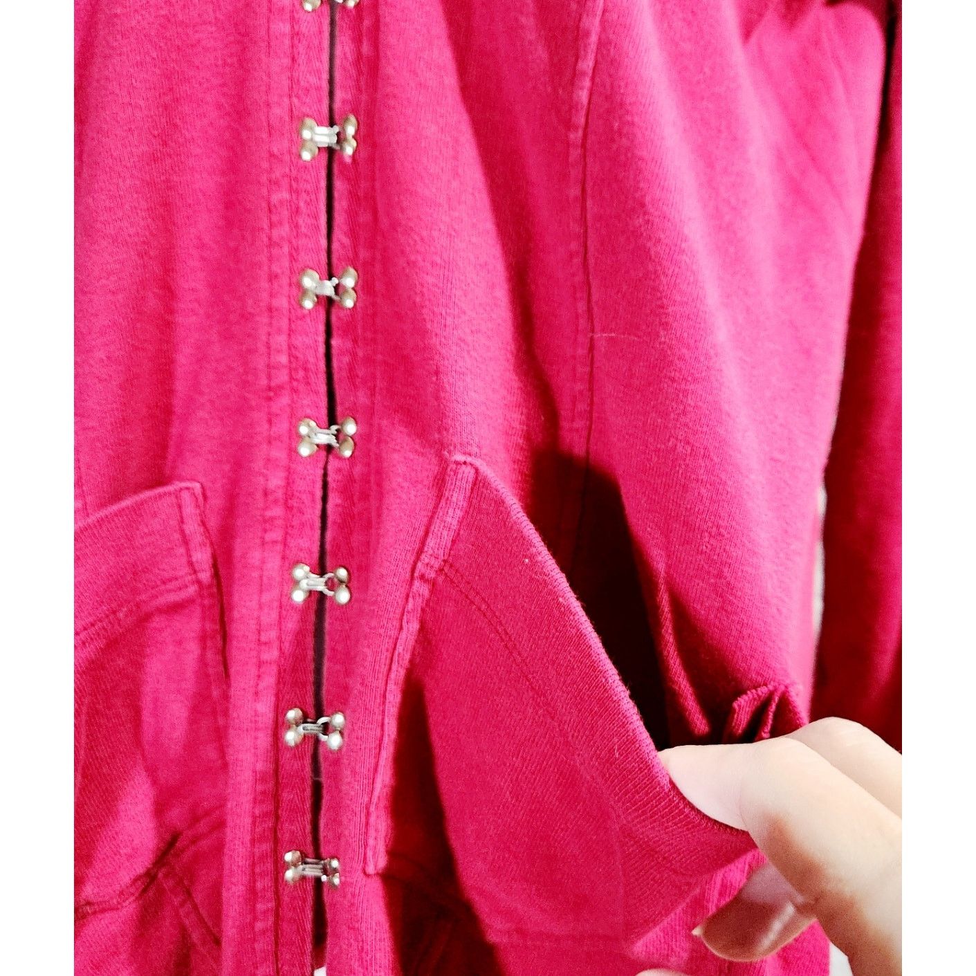 Other Barbara Lesser Burgundy Hooded Hook & Eye Cardigan Small Size S / US 4 / IT 40 - 2 Thumbnail