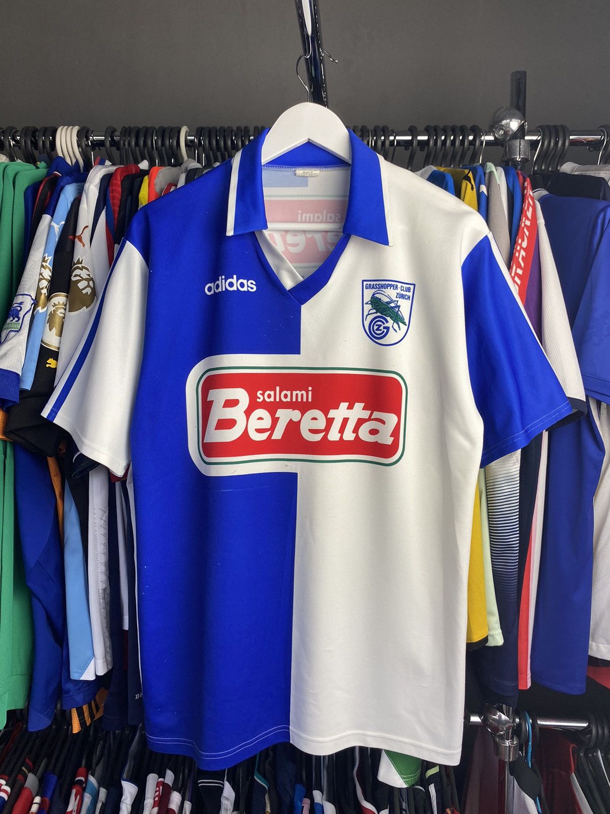 Adidas 1992/94 ADIDAS GRASSHOPERS HOME SOCCER FOOTBALL JERSEY SHIRT Size US L / EU 52-54 / 3 - 1 Thumbnail