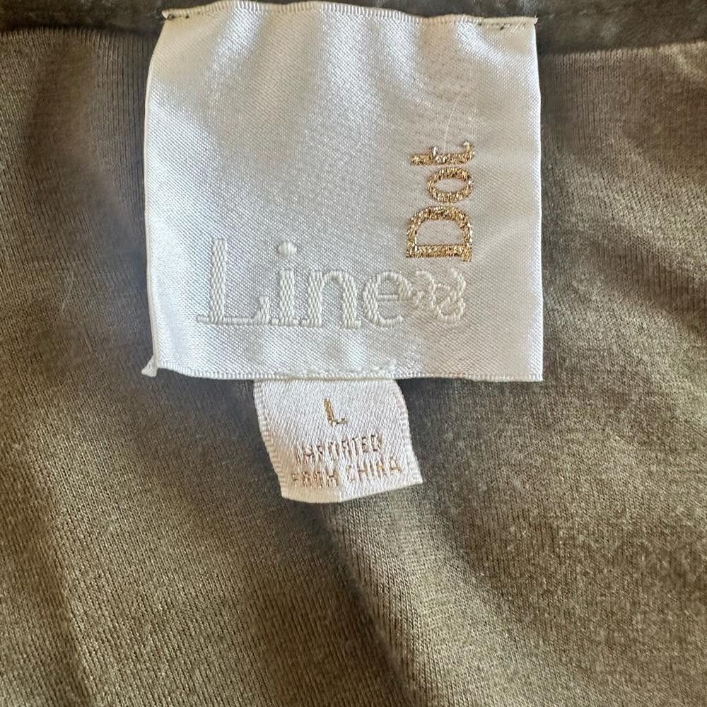 Designer REVOLVE Line & Dot Pleated Silk Wrap Olive Green Skirt Large Size 36" / US 14 / IT 50 - 4 Thumbnail