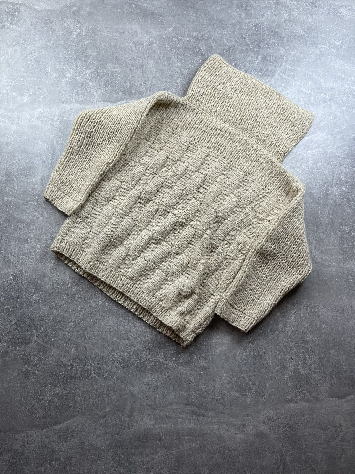 Vintage Vintage AvantGarde Wool Turtleneck Sweater Chunky Cable Knit Size M / US 6-8 / IT 42-44 - 2 Thumbnail