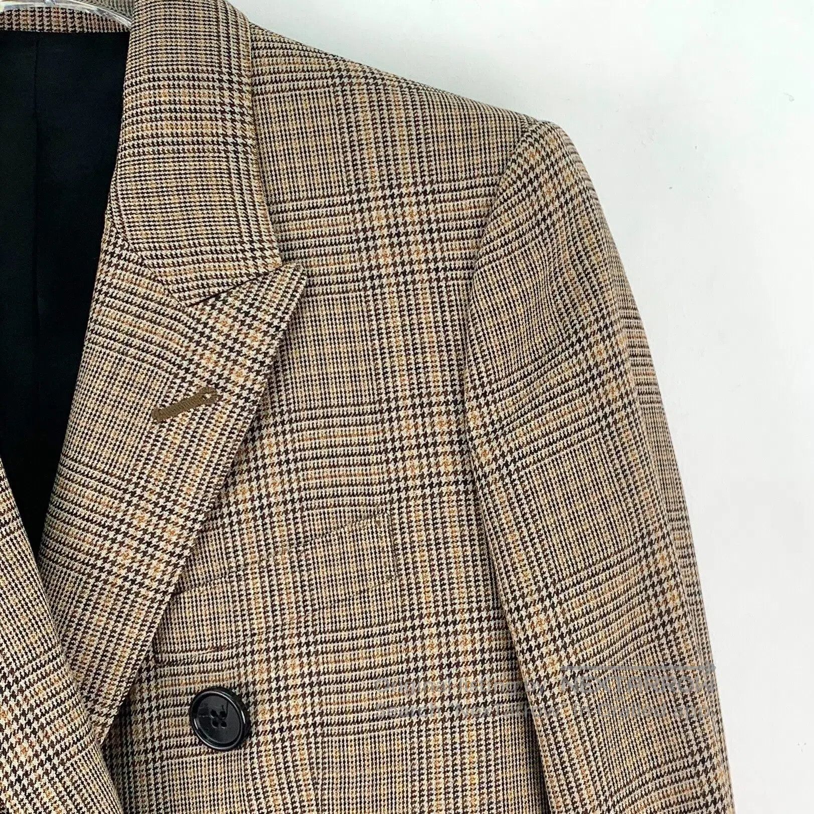 Celine CELINE Brown Plaid Wool Notched Collar Double-breasted Lon Size XXS / US 00 / IT 34 - 3 Thumbnail