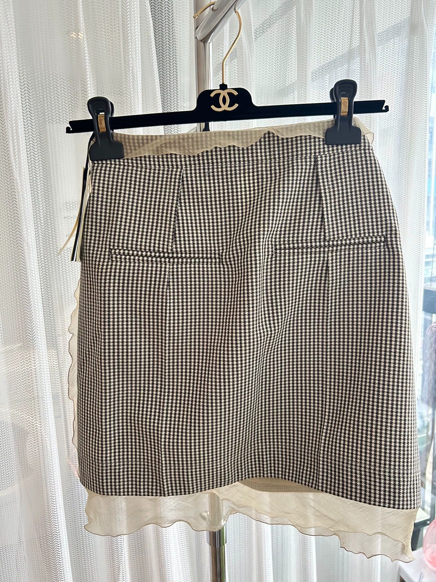 Fendi Fendi Brown Check Lace Suit Skirt 38 New With Tags Size 26" / US 2 / IT 38 - 3 Thumbnail