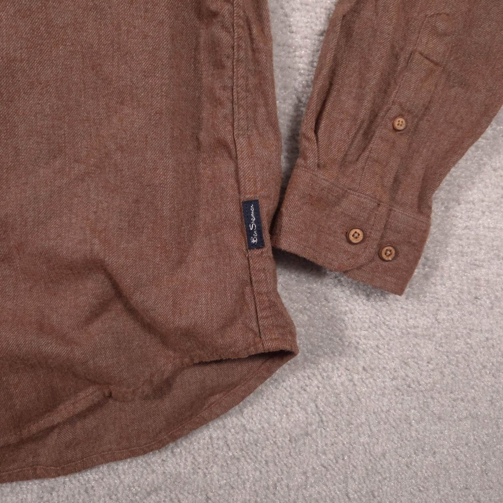 Ben Sherman Ben Sherman Shirt Mens L Brown Flannel Button-Front Long Sleeve Casual Size US L / EU 52-54 / 3 - 4 Thumbnail