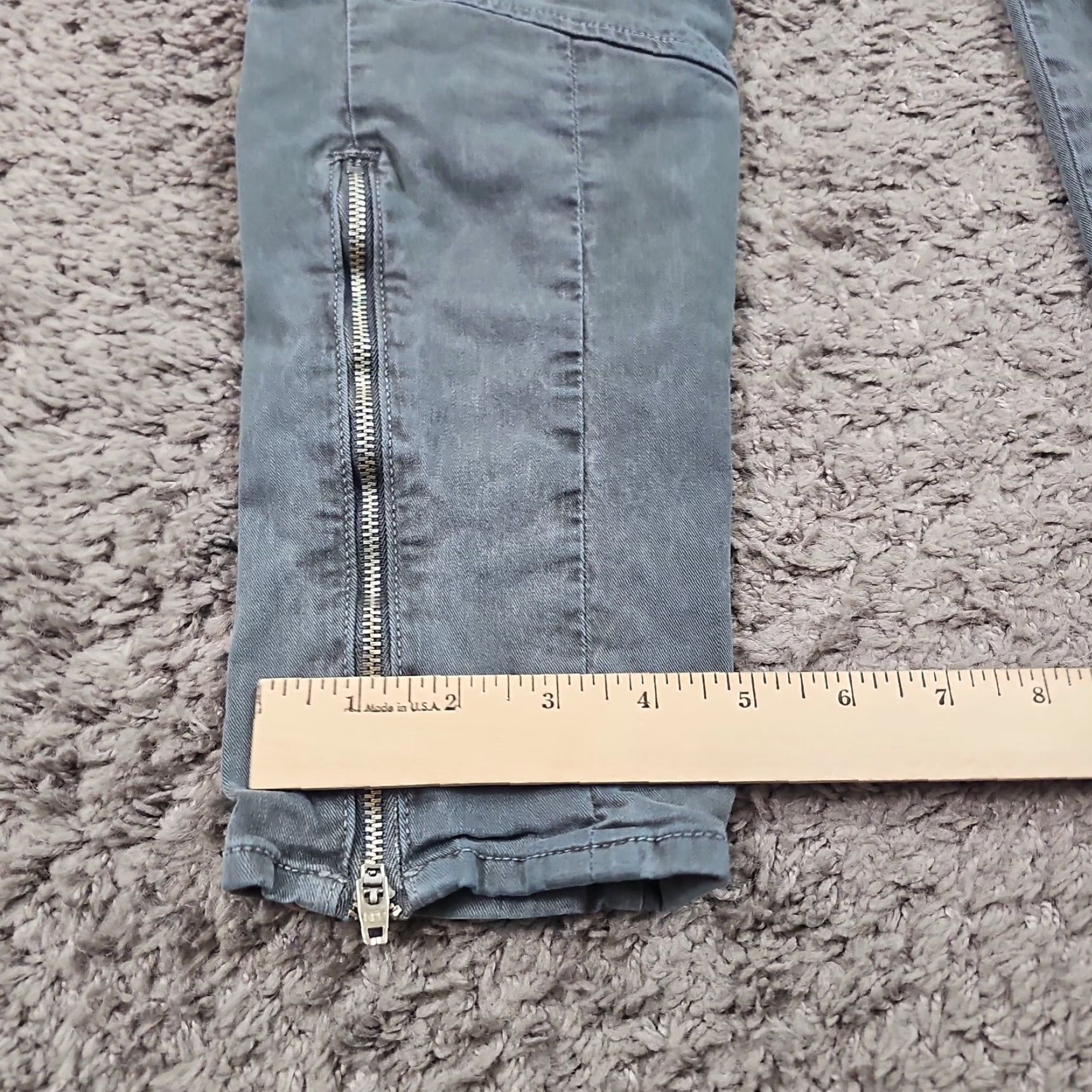 J Brand J Brand Jeans Womens 29 Gray Skinny Cargo Low Rise Stretch Zip Ankle 27x27 Men/ Womens Size 29" - 6 Thumbnail
