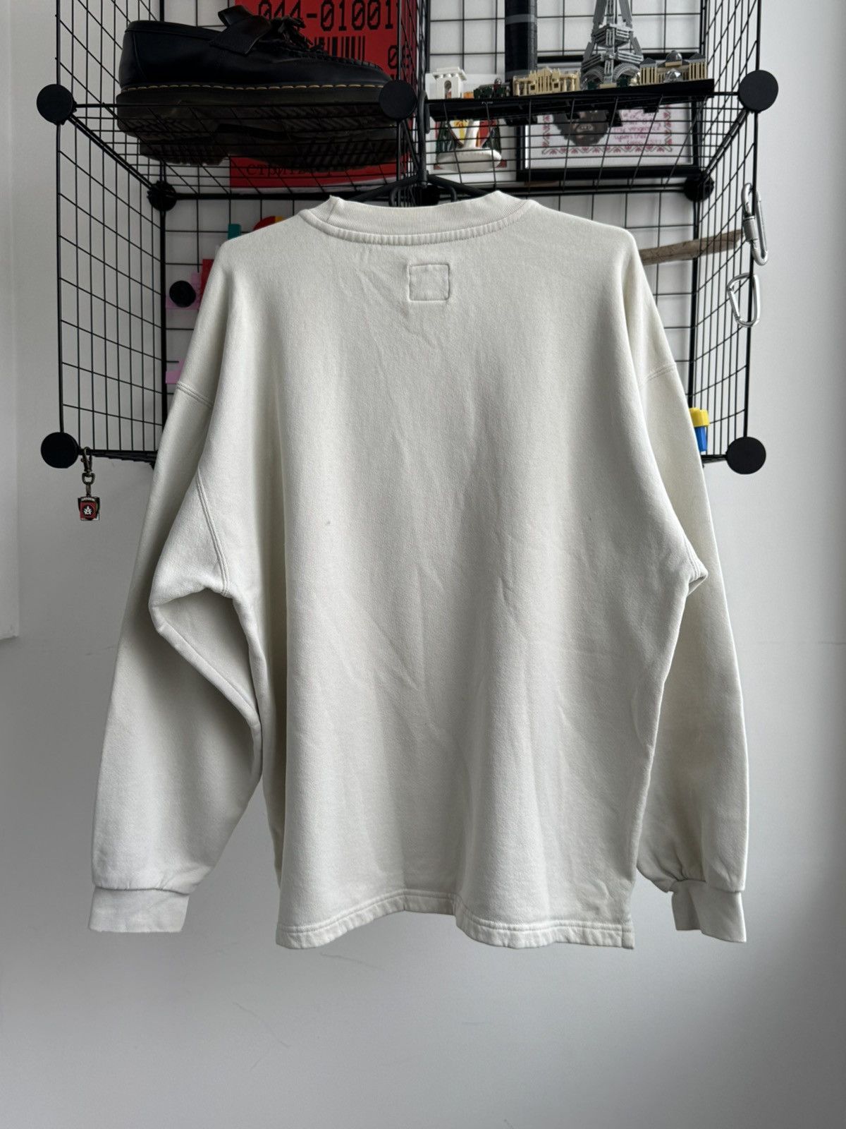 Nike Vintage 90s Nike Big Swoosh Sweatshirt Milk Size US L / EU 52-54 / 3 - 5 Thumbnail