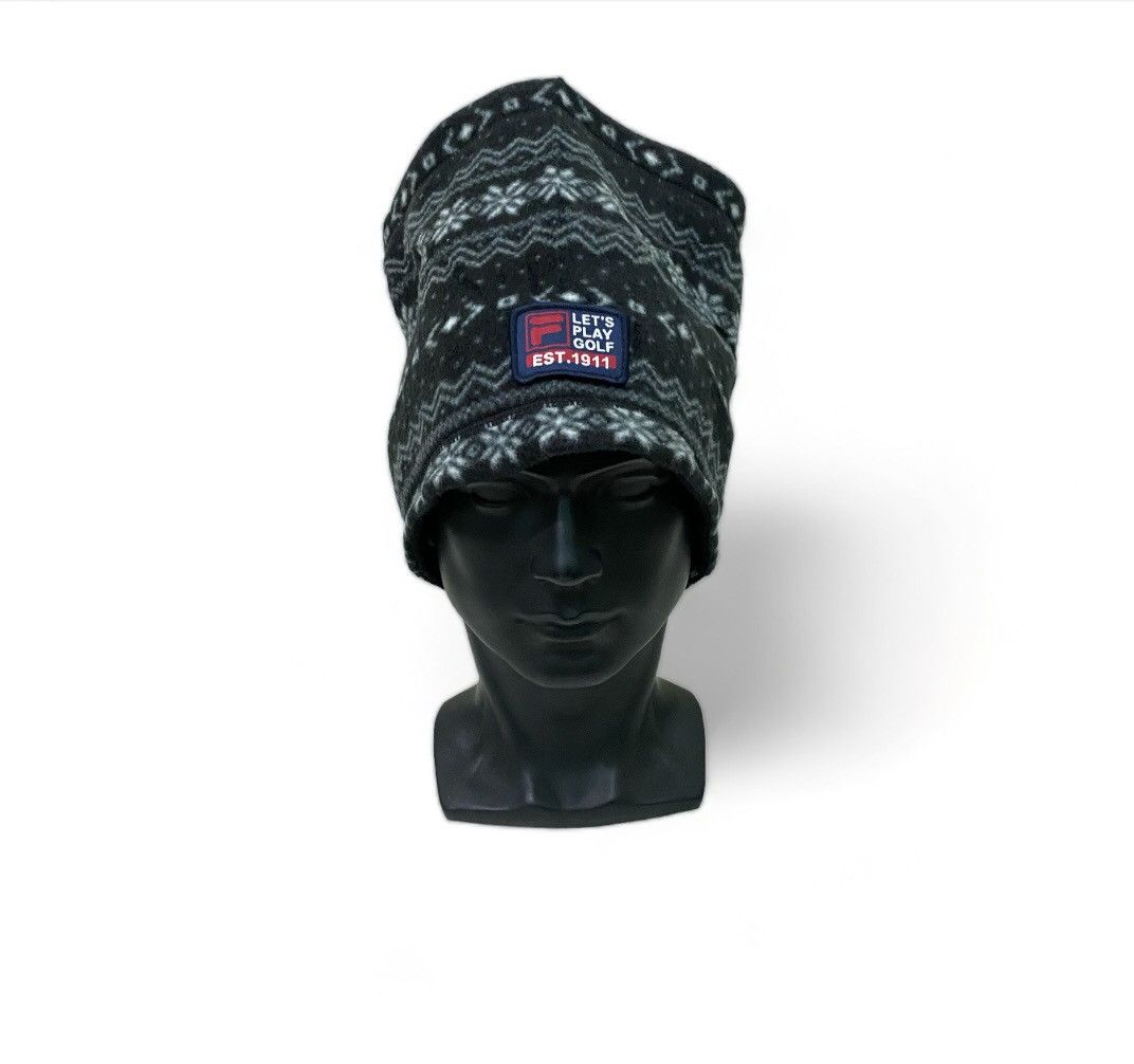 image of Fila Golf Neck Warmer /neck Gaiter Beanie Hat in Black, Men's