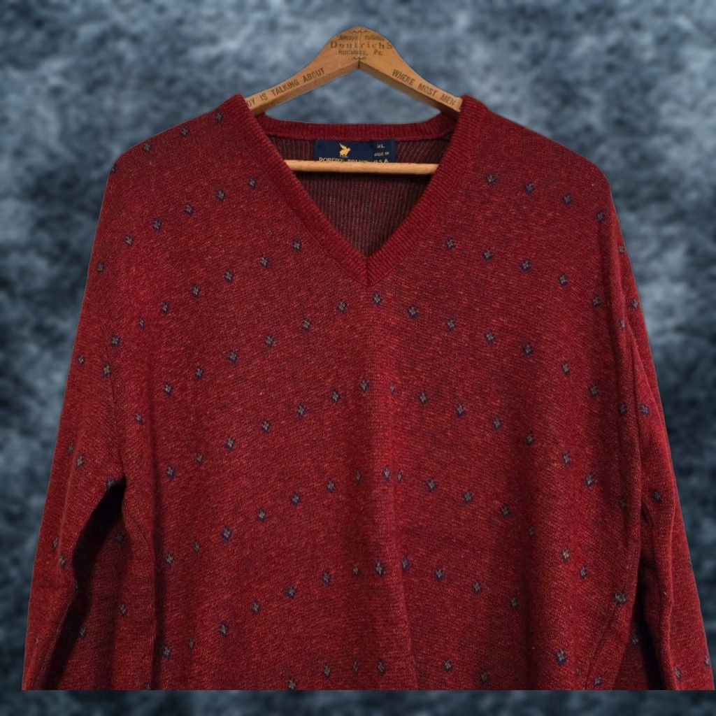 Vintage VINTAGE Robert Bruce Sweater Mens XL Red V Neck Union Made Designer USA Sweater Properly Keywords Size US XL / EU 56 / 4 - 1 Thumbnail