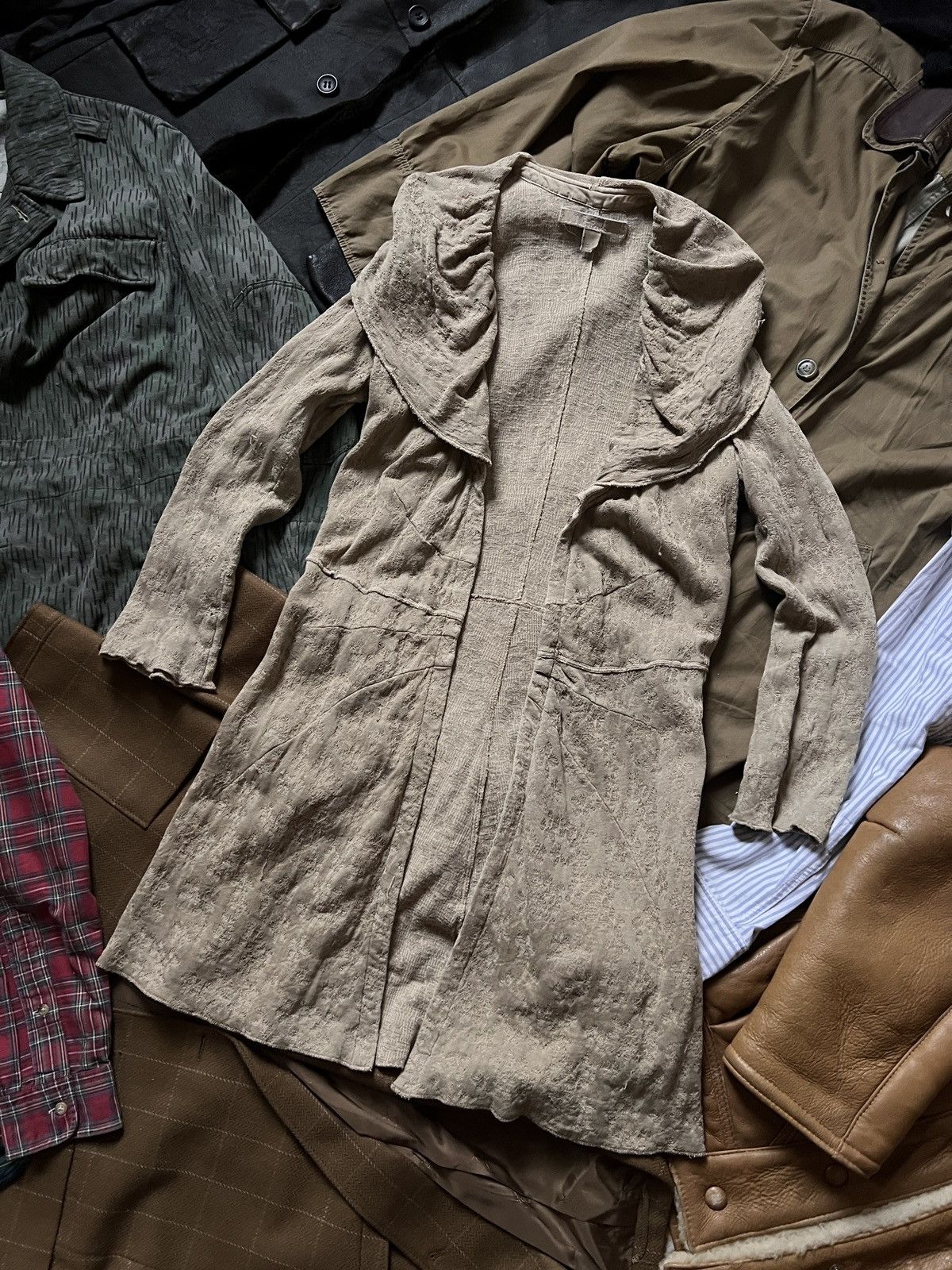 Transit Transit Par Such Linen Beige Long Cardigan Bohemian Style Size L / US 10 / IT 46 - 1 Thumbnail