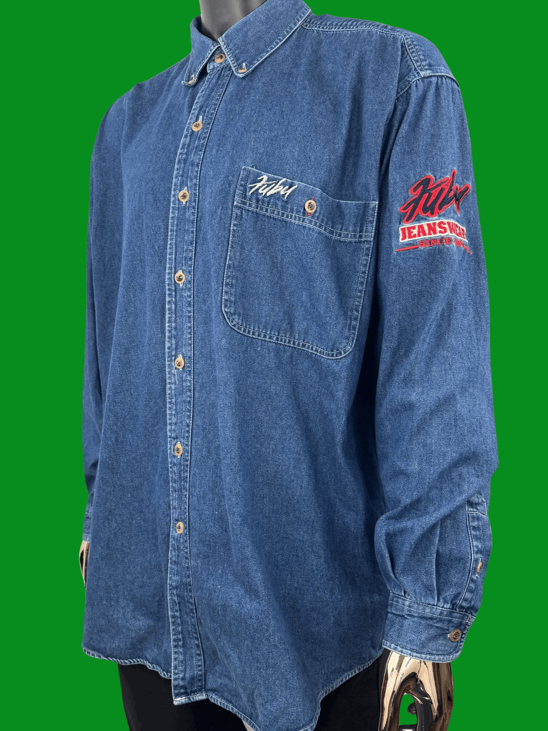 Fubu VTG FUBU “The Collection Jeans Wear” Denim Button-Up Shirt Size US XXL / EU 58 / 5 - 2 Thumbnail