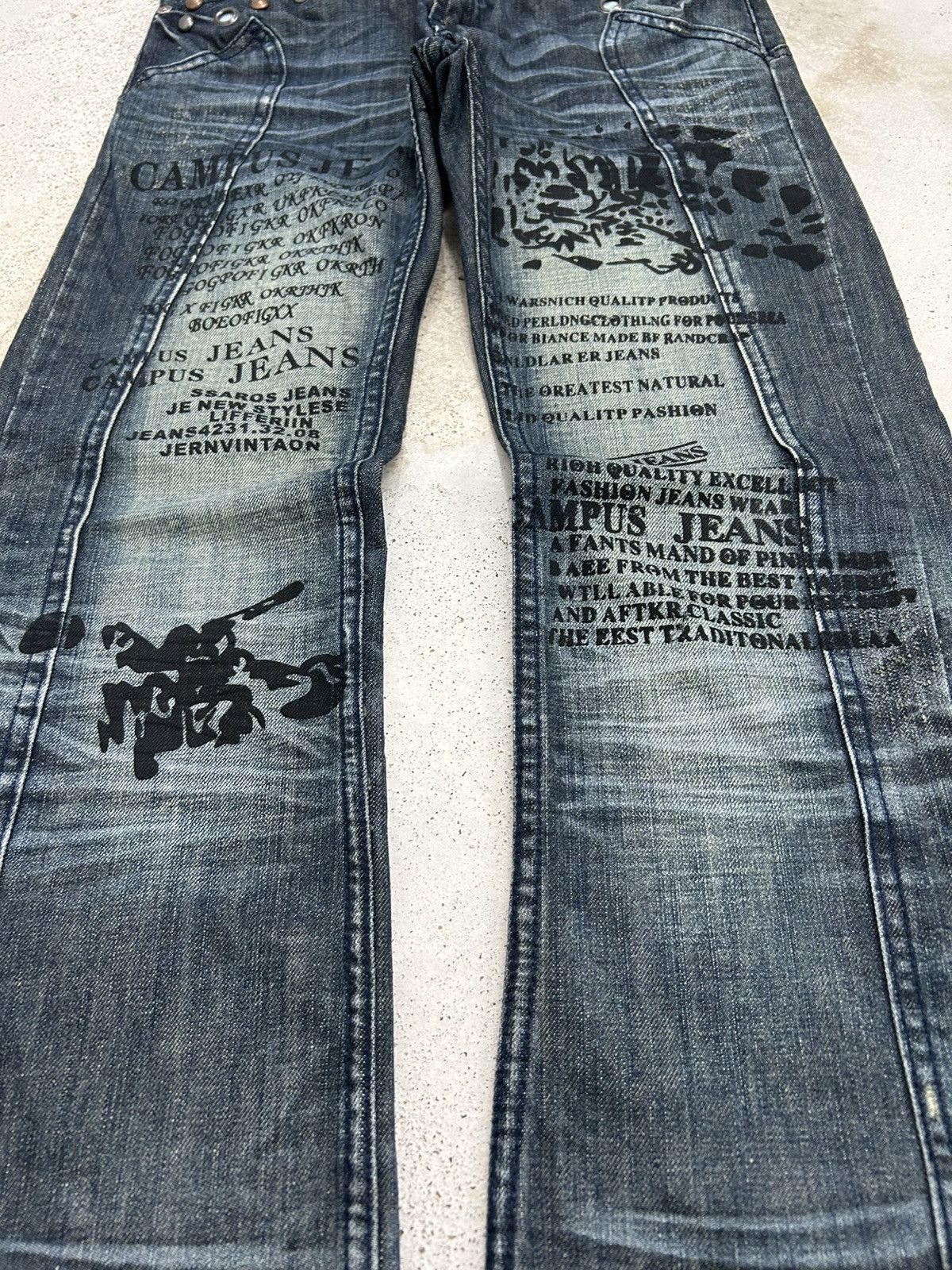 Le Grande Bleu (L.G.B.) Campus Crew Baggy Jeans Embellished Size US 29 - 3 Thumbnail