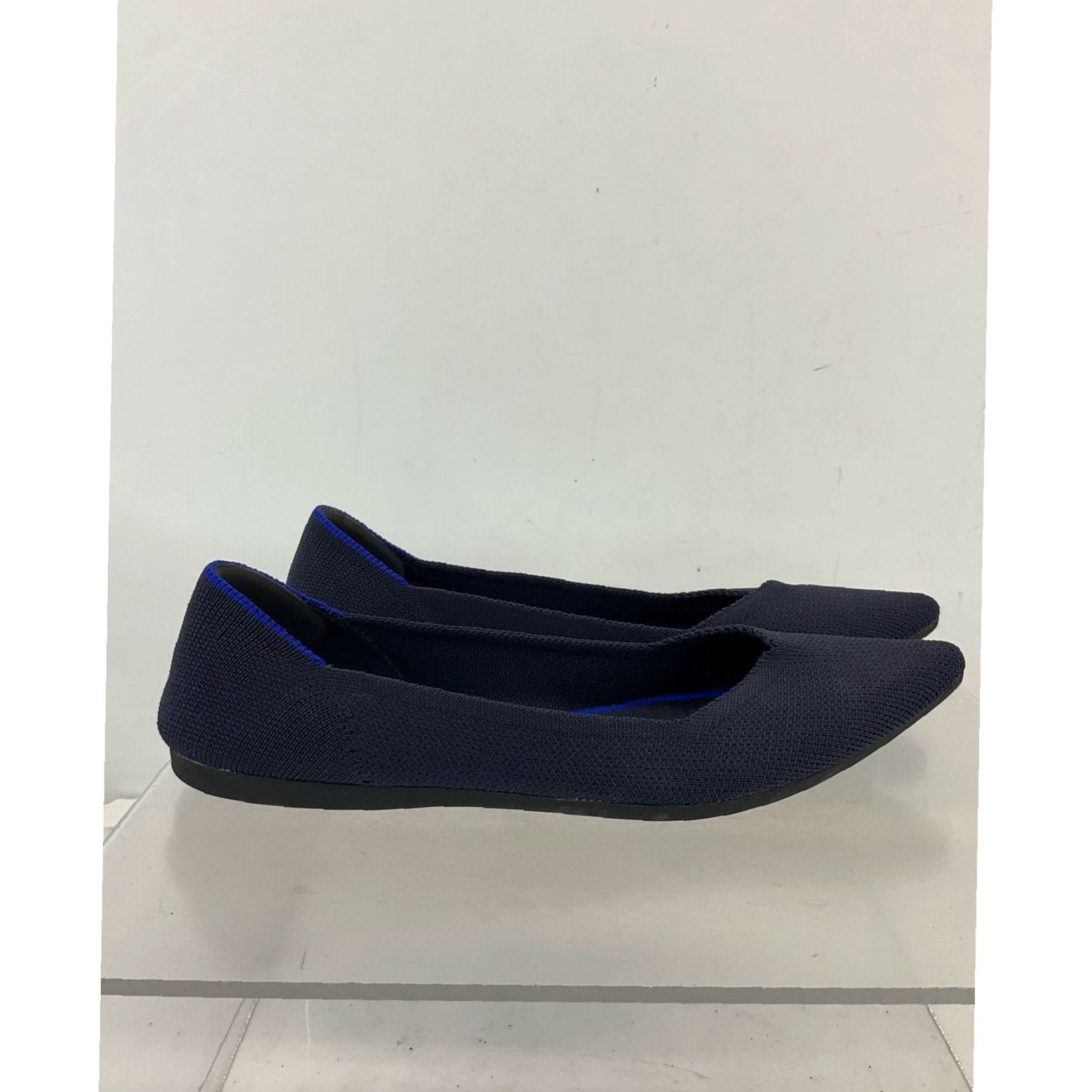 Vintage Navy Blue Knit Fabric Slip On Pointed Toe Flats in Timeless Style Size 8 Grailed