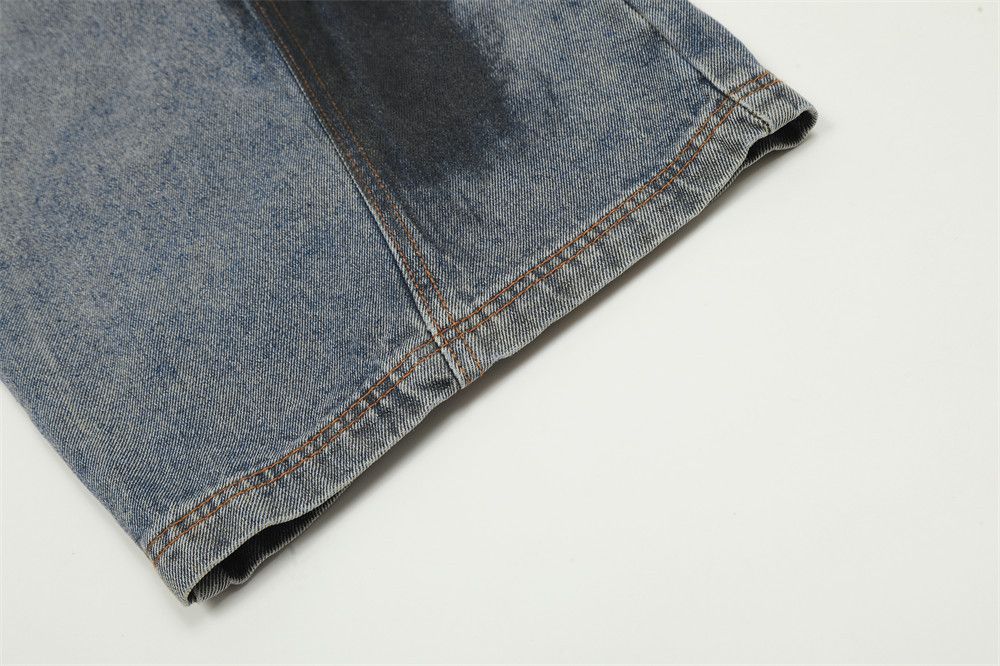 Jean Graffiti Spliced Denim Pants Men's Ripped Size US 29 - 5 Thumbnail