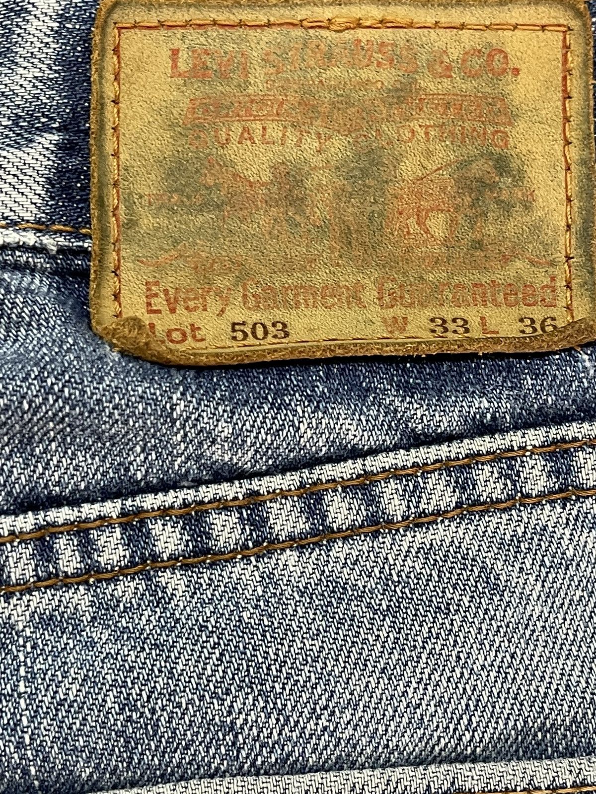 Levi's Vintage 90s Levis 503 Blue Faded Distress Style Baggy Jeans Size US 32 / EU 48 - 9 Thumbnail