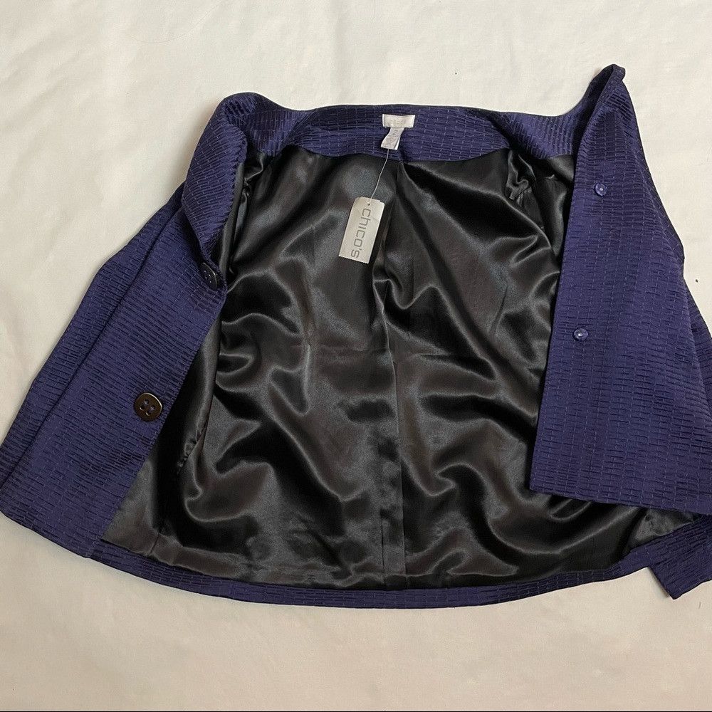 Chicos NWT New Chico's TRAVELERS COLLECTION Texture Button Mandy J Size L / US 10 / IT 46 - 5 Thumbnail