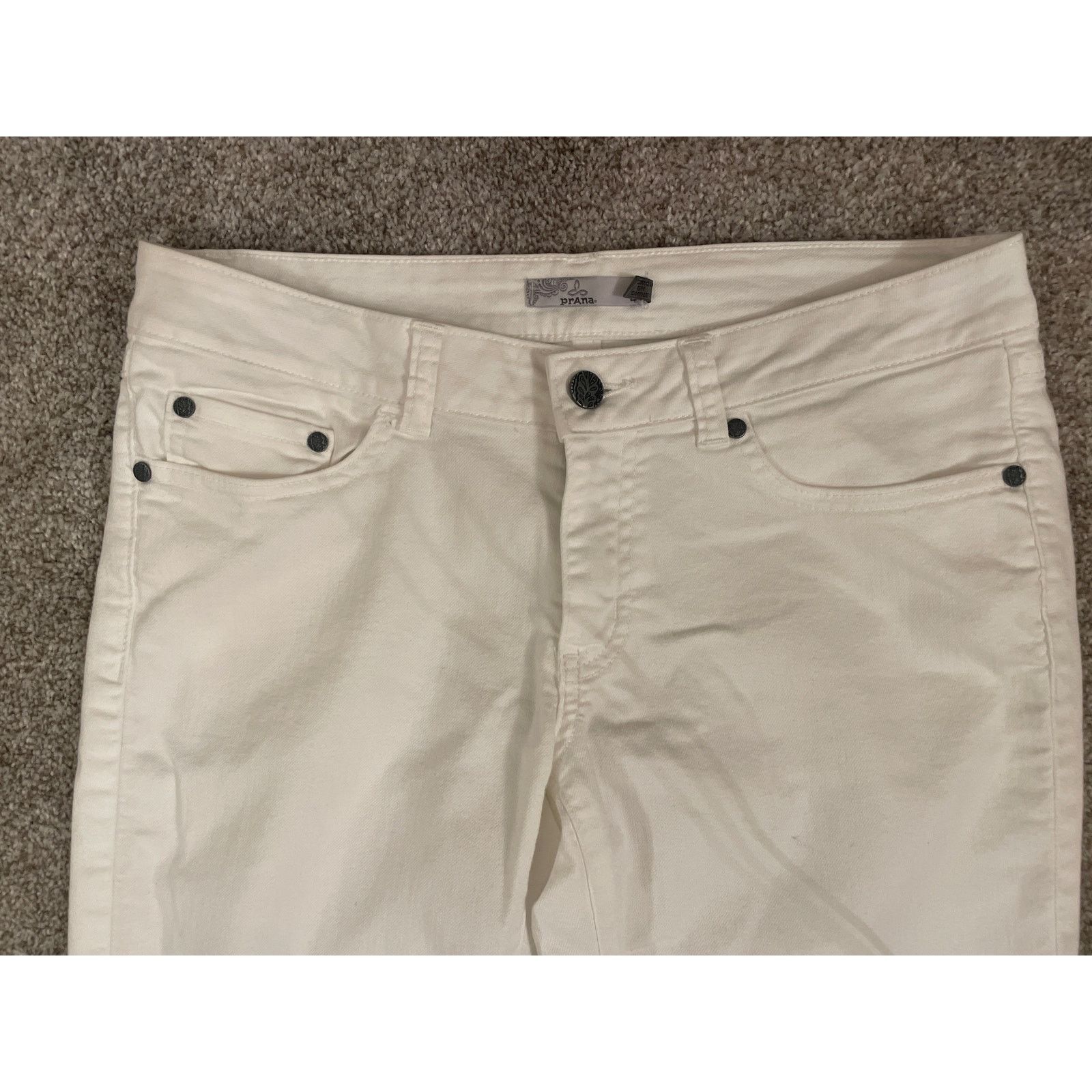 Prana Prana 5 Pocket Straight Leg White Jeans, 4 Size 27" / US 4 / IT 40 - 3 Thumbnail