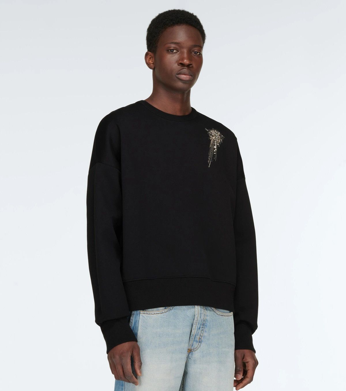Alexander McQueen o1w1db10725 Embroidered Sweatshirt in Black Size US XXS / EU 40 - 3 Thumbnail