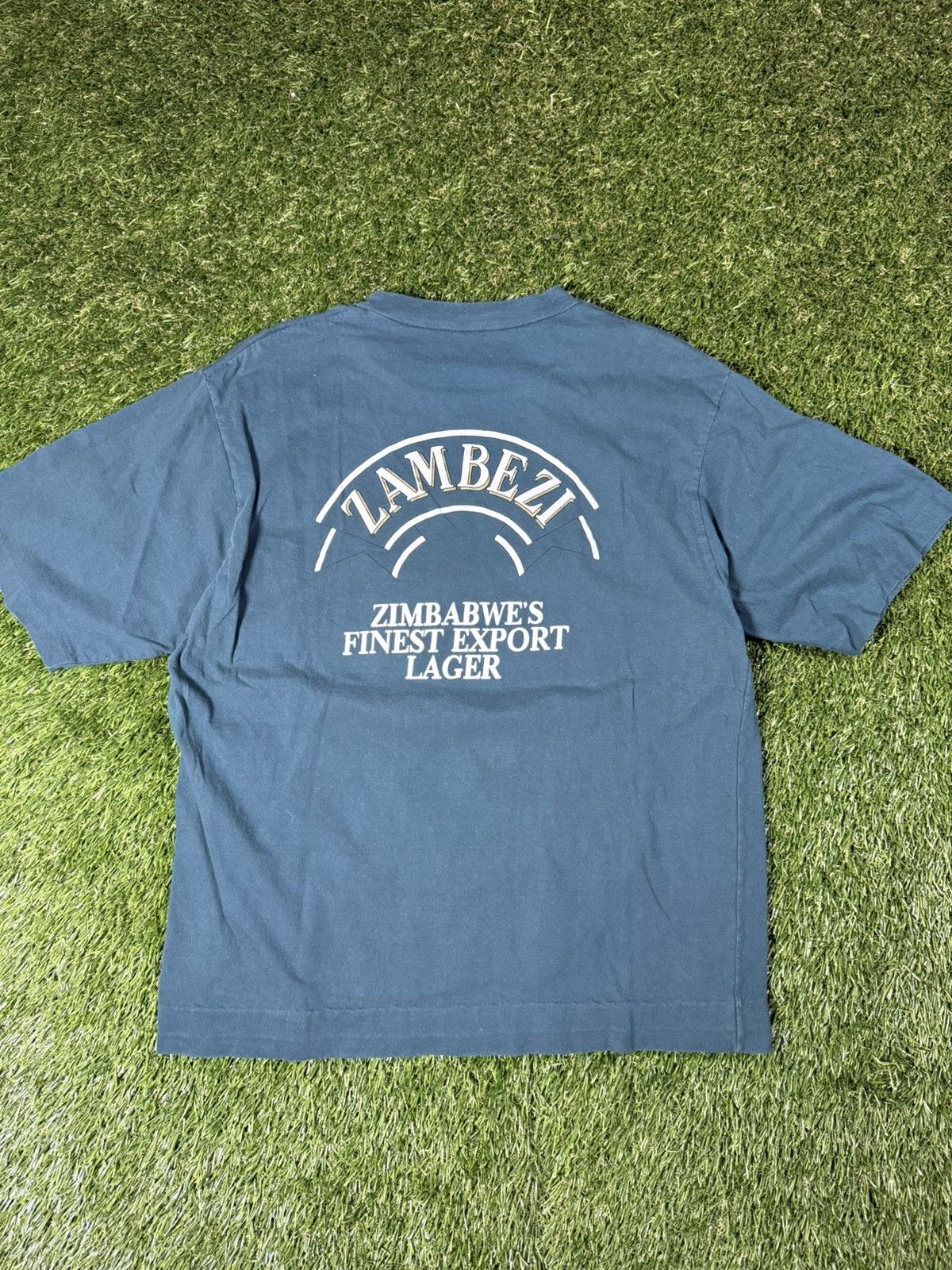 Vintage Vintage 90s Teal Zimbabwe Alcohol Beer Fall Obscure Tee Size US L / EU 52-54 / 3 - 2 Thumbnail