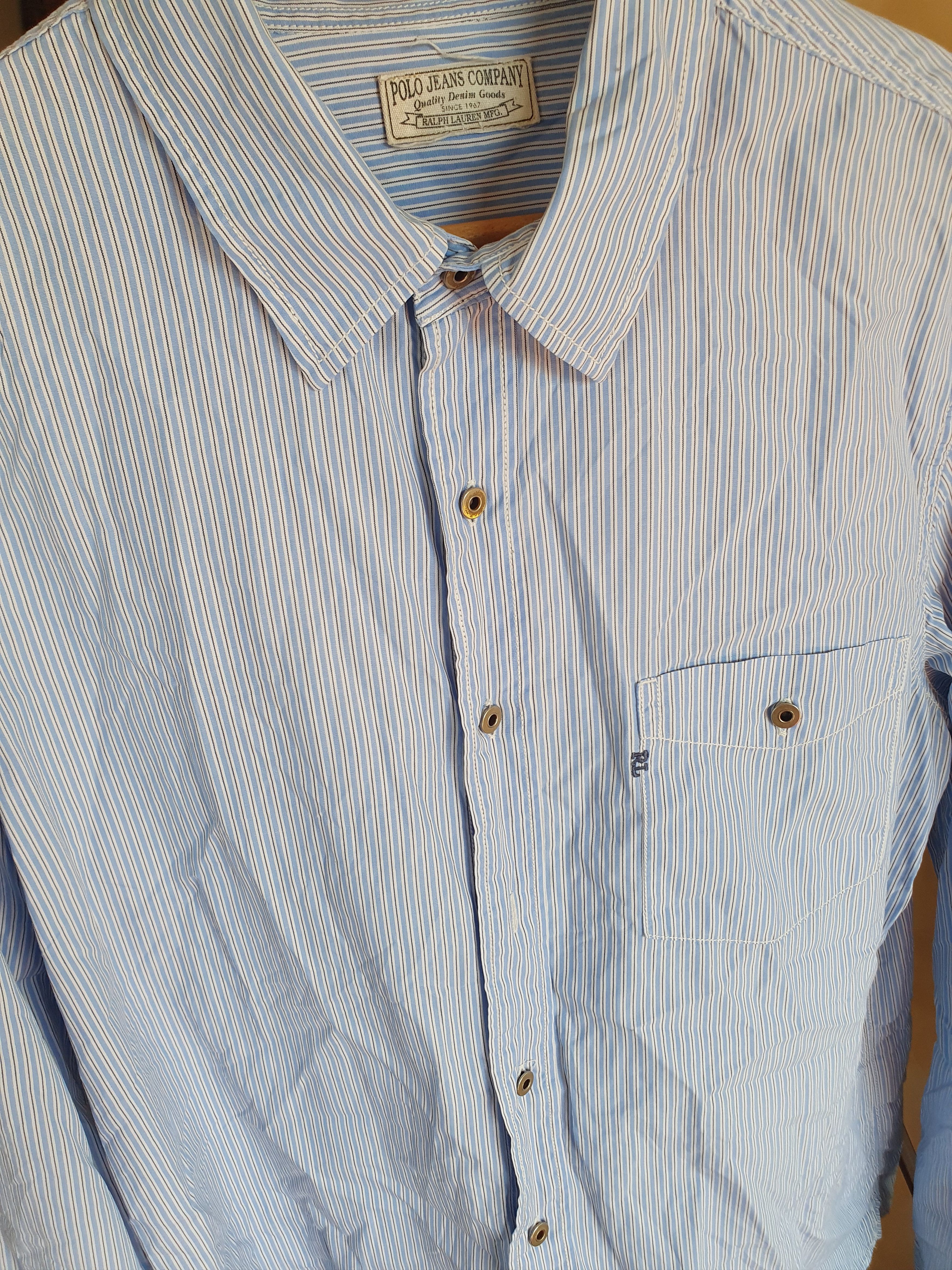 Polo Ralph Lauren Polo Ralph Lauren Polo Jeans Company Pin Striped Shirt sz L Size US L / EU 52-54 / 3 - 8 Thumbnail