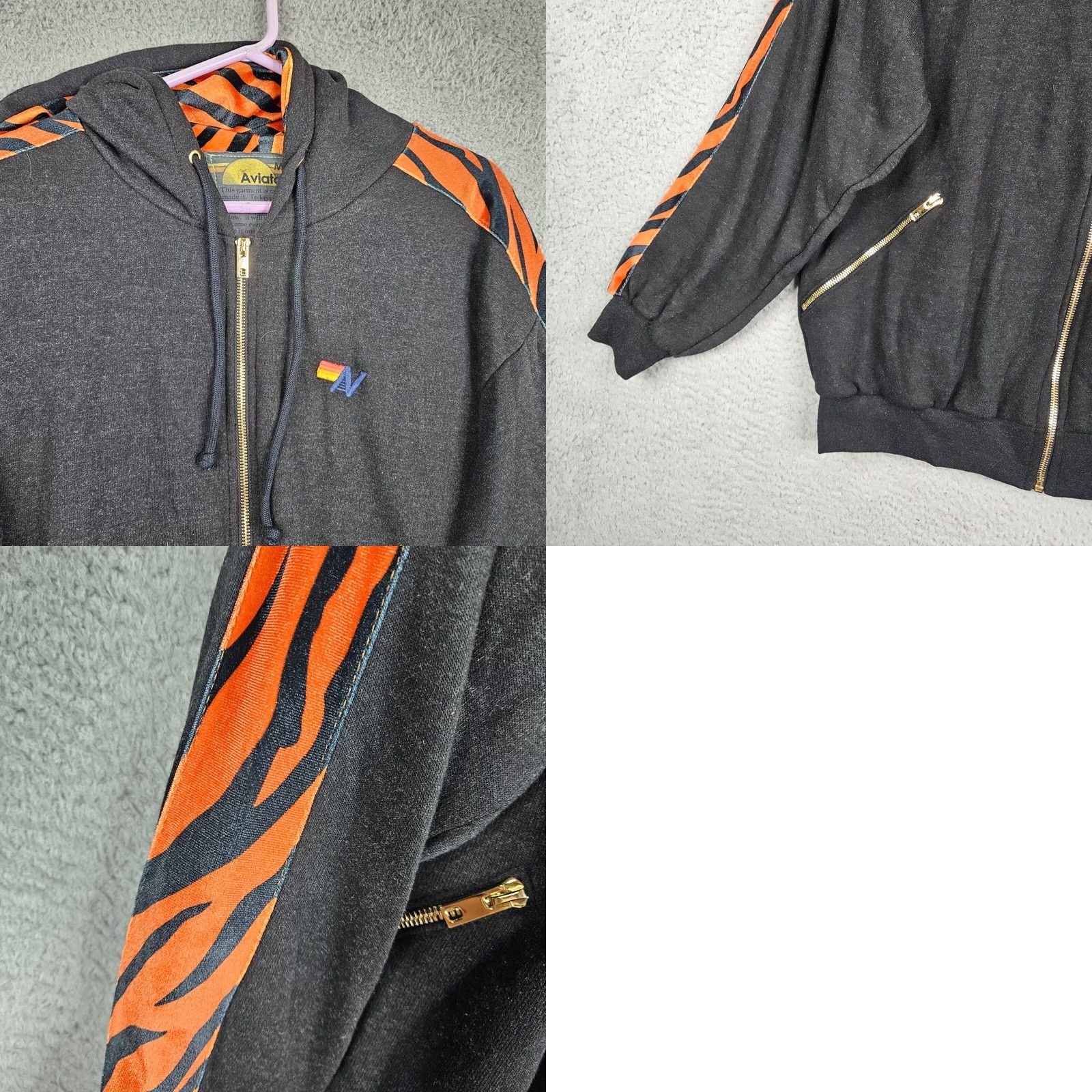 Aviator Nation Aviator Nation Women's Tiger Stripe Relaxed Zip Hoodie Pockets Sz M NEW Size M / US 6-8 / IT 42-44 - 8 Thumbnail