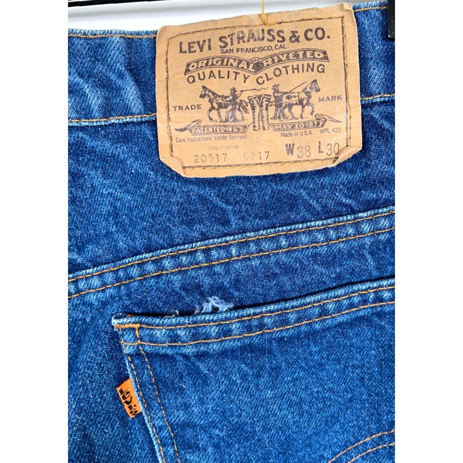 Levi's VINTAGE Levi's 517 Bootcut Jeans Men 38 x 30 Orange Tab USA Made Size US 36 / EU 52 - 3 Thumbnail