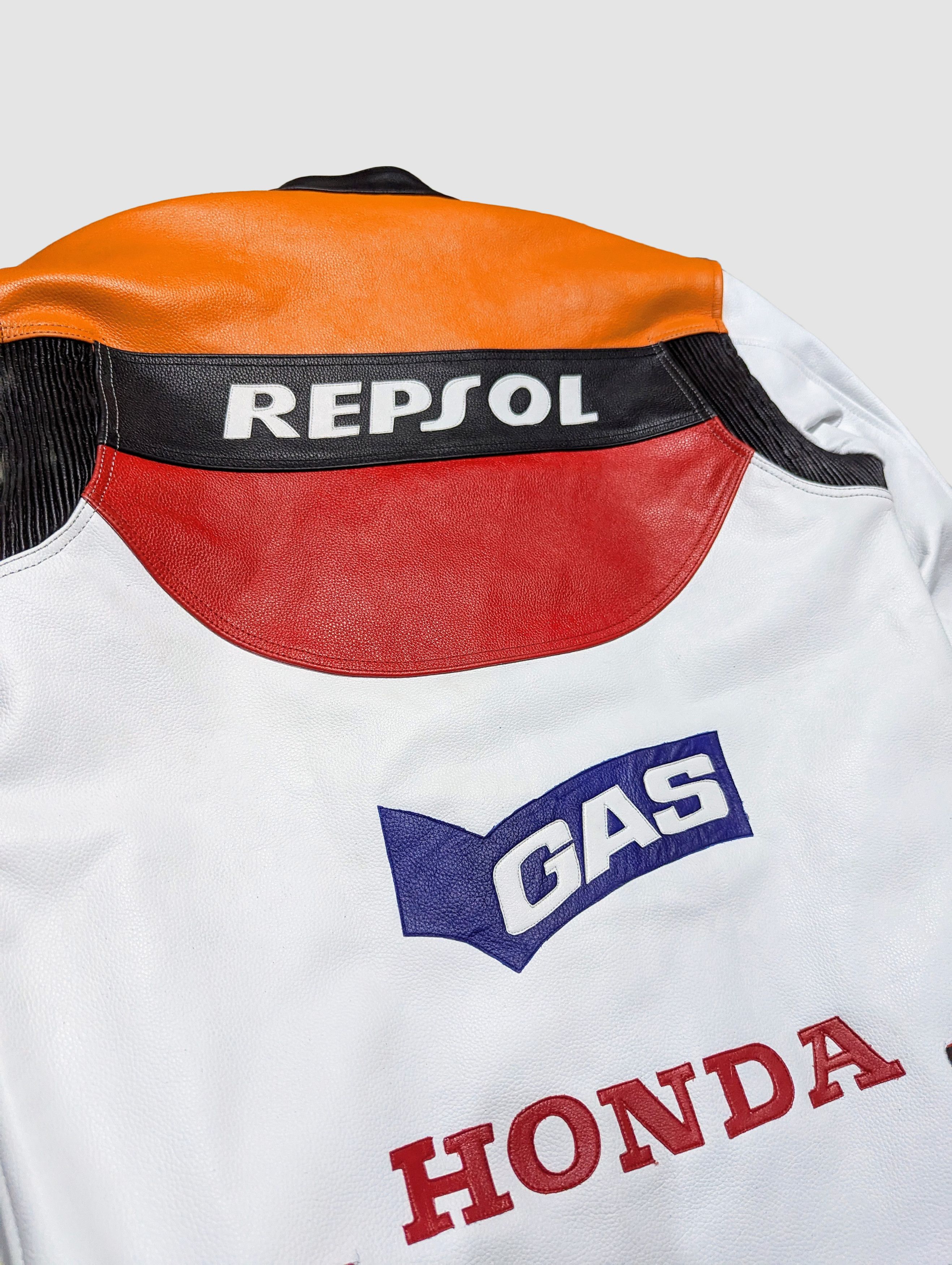 Genuine Leather 🔥Rare HONDA REPSOL racing leather jacket Size US XXL / EU 58 / 5 - 8 Thumbnail