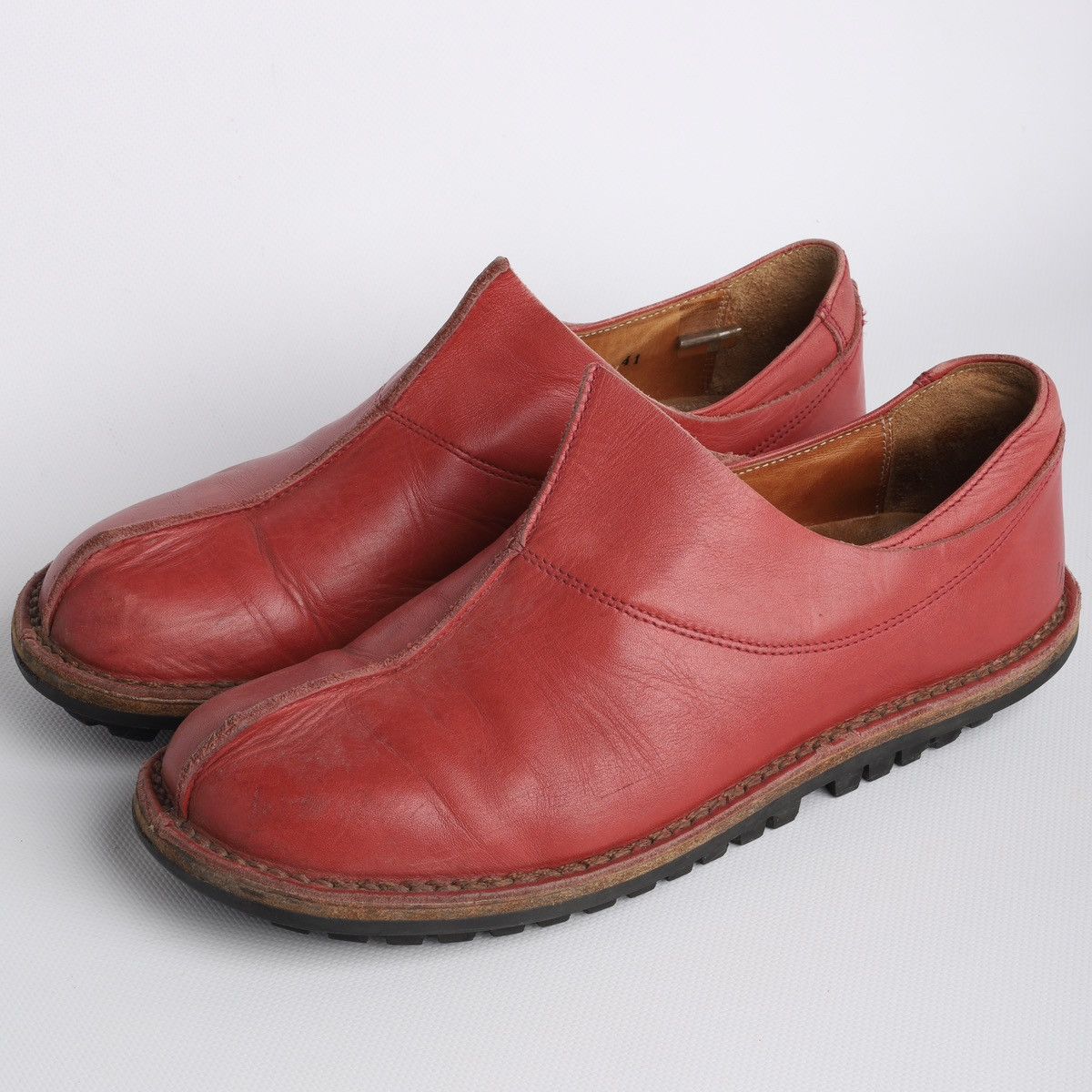 Trippen Leather Red Shoes Avantgarde Low
