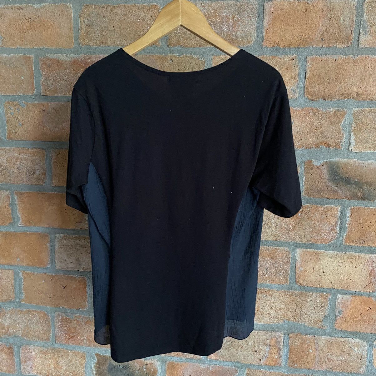 Japanese Brand A.T ATSURO TAYAMA Black Textured Short Sleeve Blouse Size S / US 4 / IT 40 - 9 Thumbnail