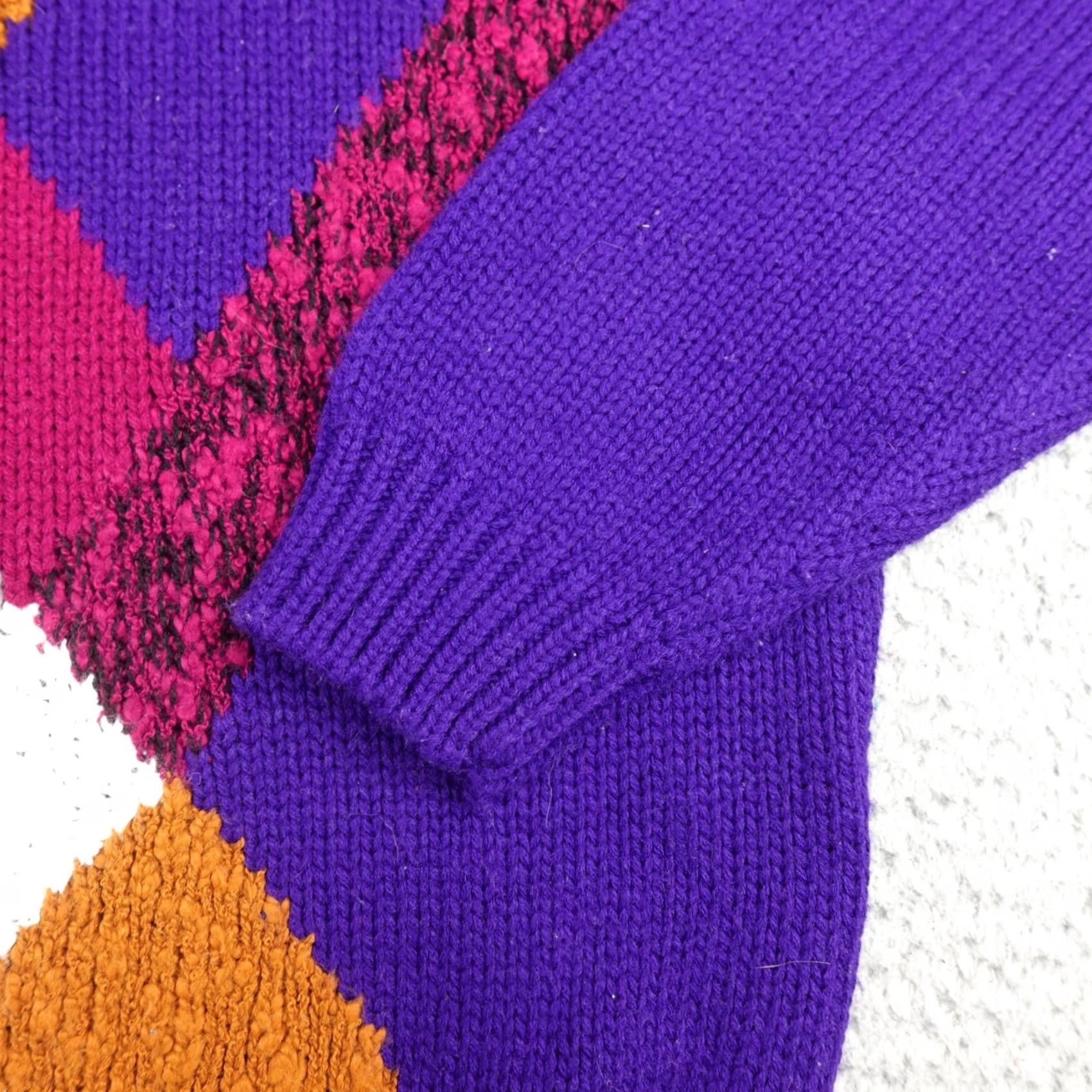 Alife VINTAGE Spice Of Life Sweater Womens Large Purple Chunky Knit Pullover Retro 80s Size L / US 10 / IT 46 - 7 Thumbnail