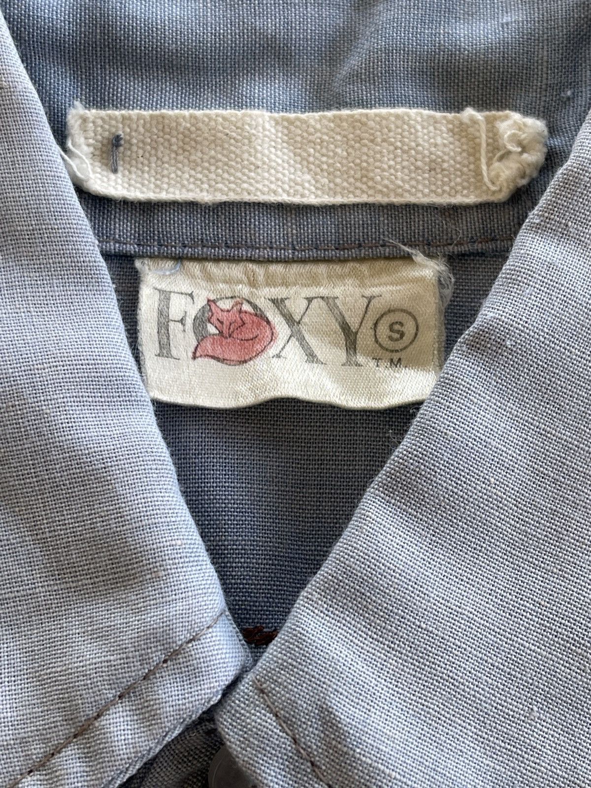 Vintage 70s Foxy Western Chambray Embroidery Shirt Size US S / EU 44-46 / 1 - 16 Thumbnail