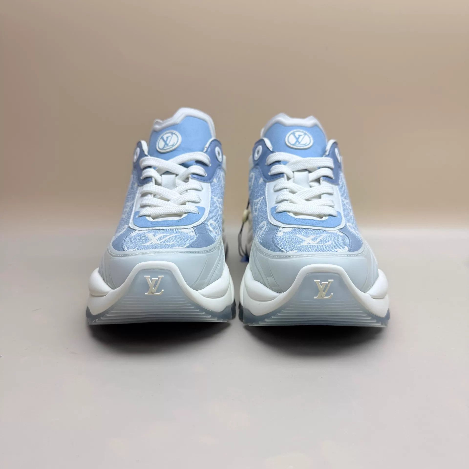 Louis Vuitton LV Run55 White Blue Starry Print Sneaker 38 99 New Size US 7.5 / IT 37.5 - 2 Thumbnail