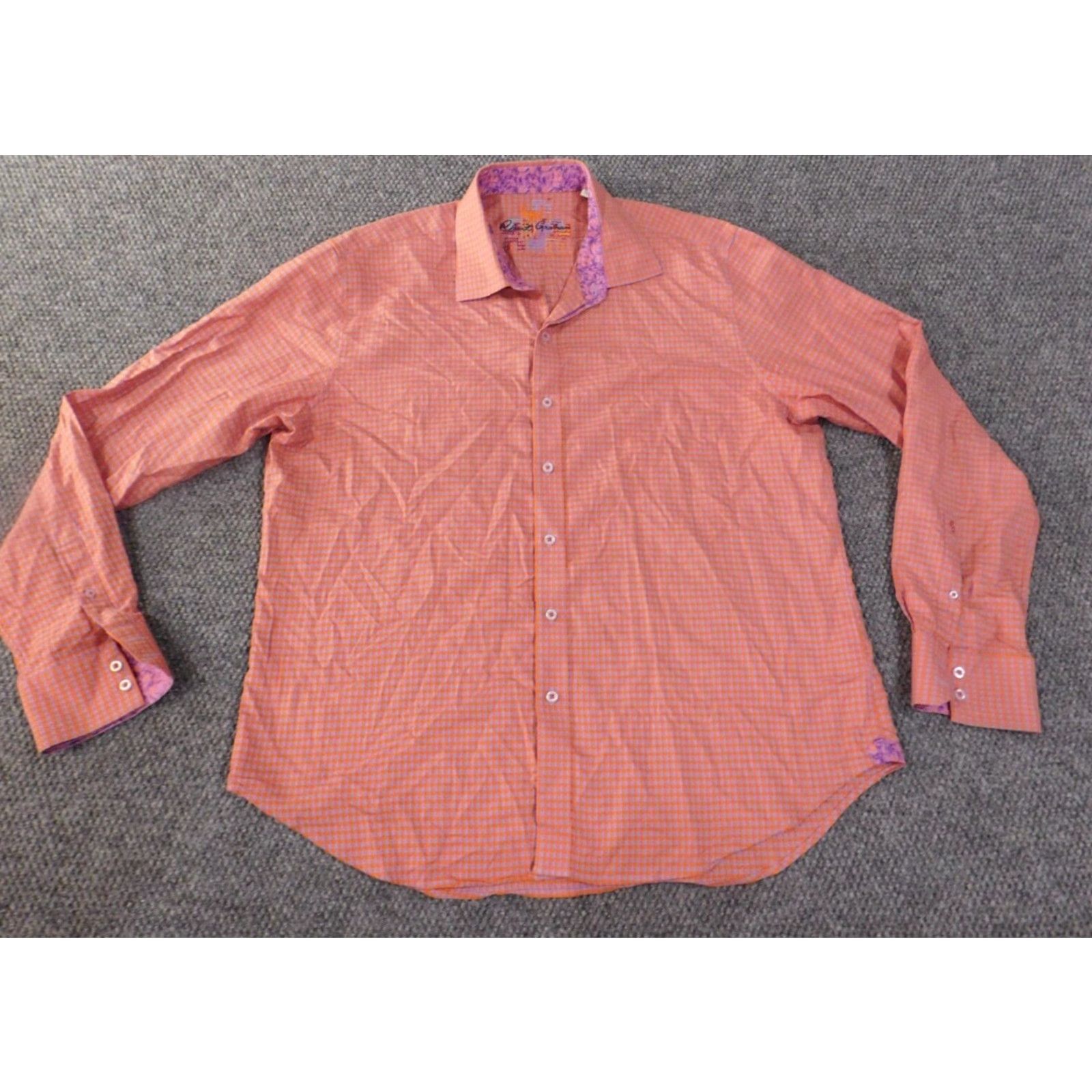 Robert Graham Robert Graham Shirt 2XL orange geometric mens retro button up cotton Size US XXL / EU 58 / 5 - 2 Thumbnail