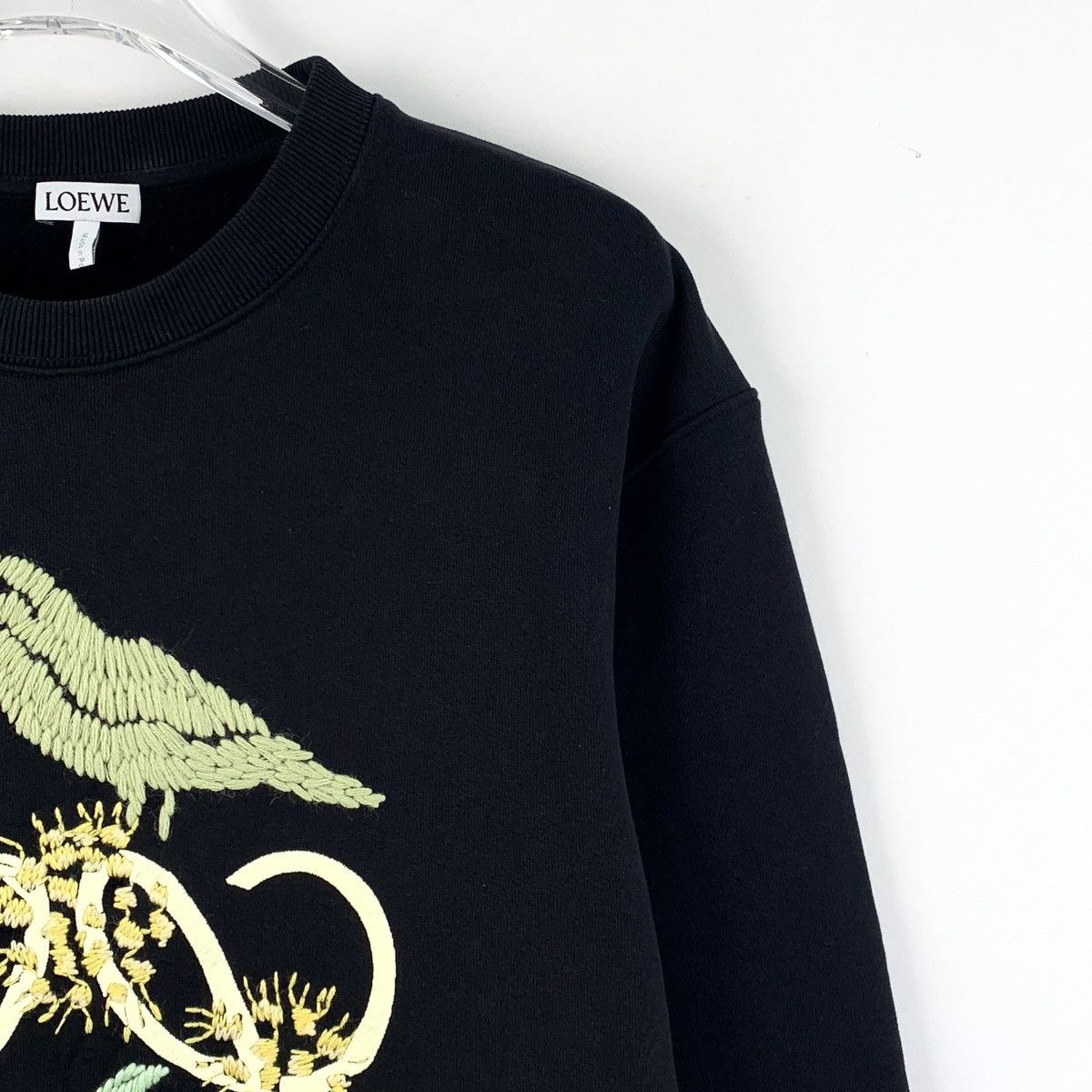 Loewe Loewe 22 Black Logo Embroidered Cotton Sweatshirt Size XS / US 0-2 / IT 36-38 - 3 Thumbnail