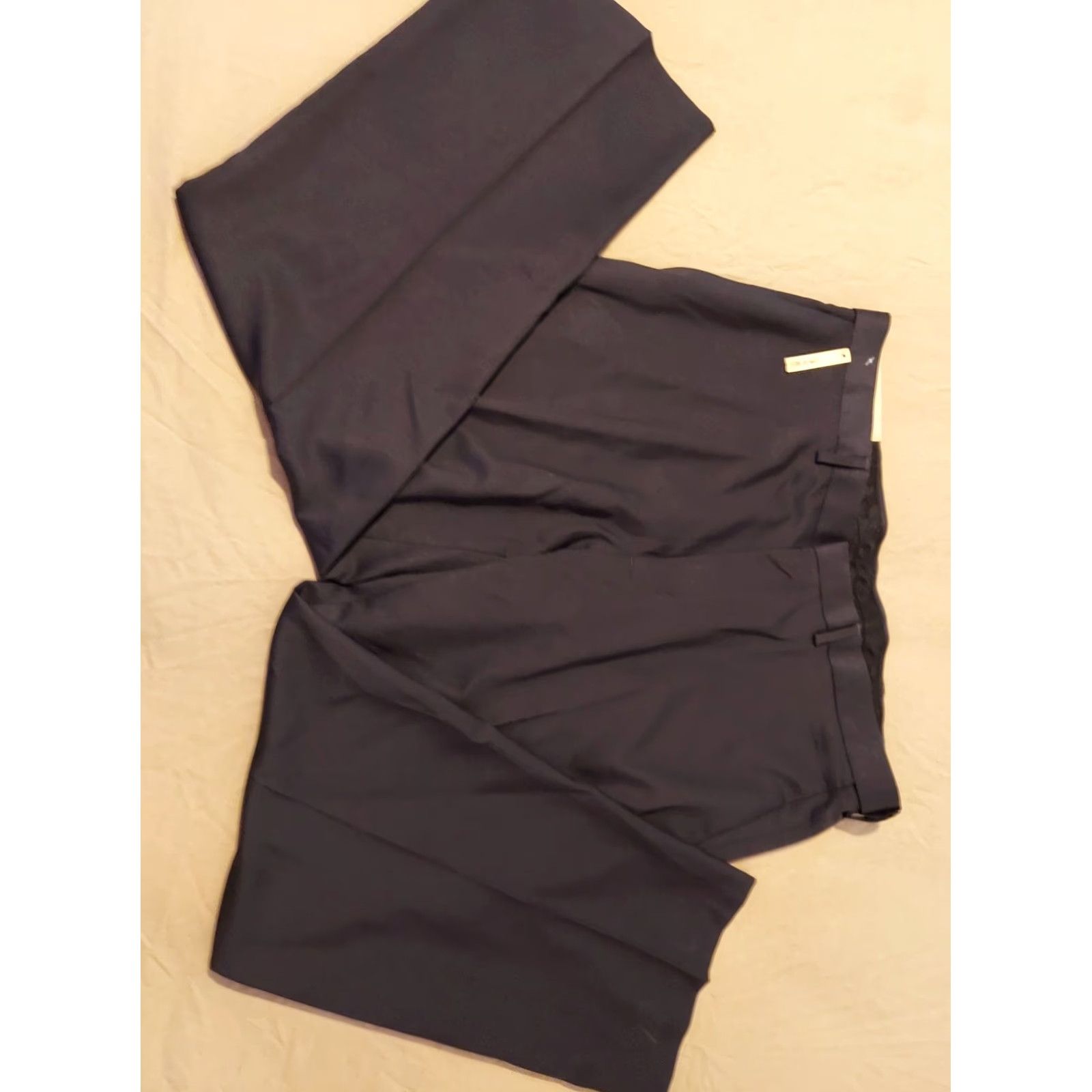 Haggar Haggar Pants Mens Dress Pants 36x29 Khaki Charcoal Gray Flat Front Polyester Straight Inseam 29in Slacks Chino Trousers Casual Dressy Business Size US 36 / EU 52 - 3 Thumbnail
