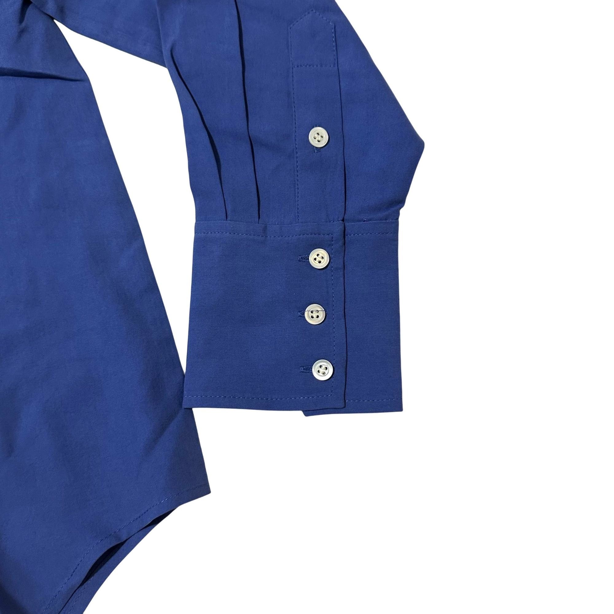 J.Crew J. Crew Blue Silk Long-Sleeve Button-Front Band Collar Shirt Size L / US 10 / IT 46 - 8 Thumbnail