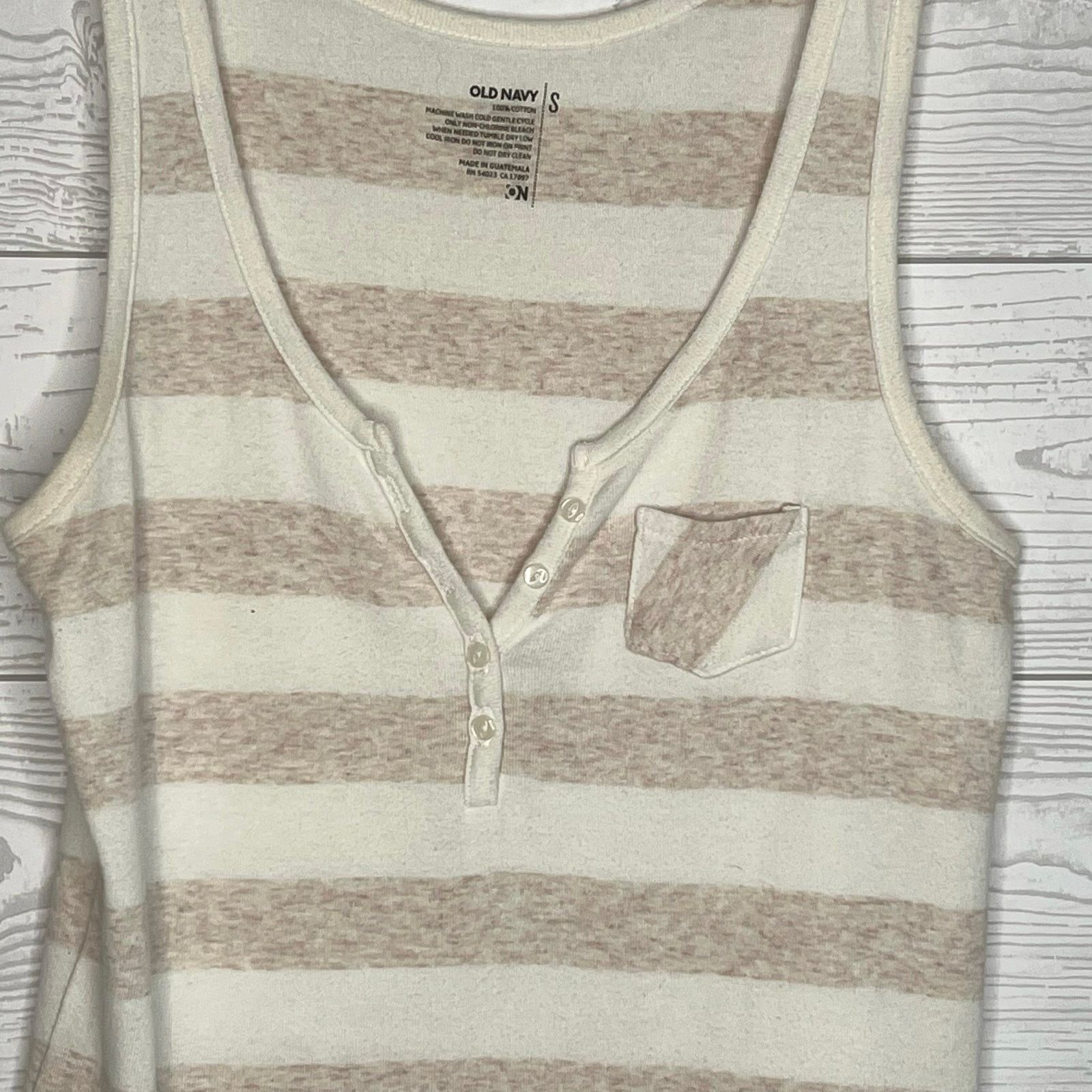 Old Navy Old Navy tan striped tank top size small Size S / US 4 / IT 40 - 4 Thumbnail