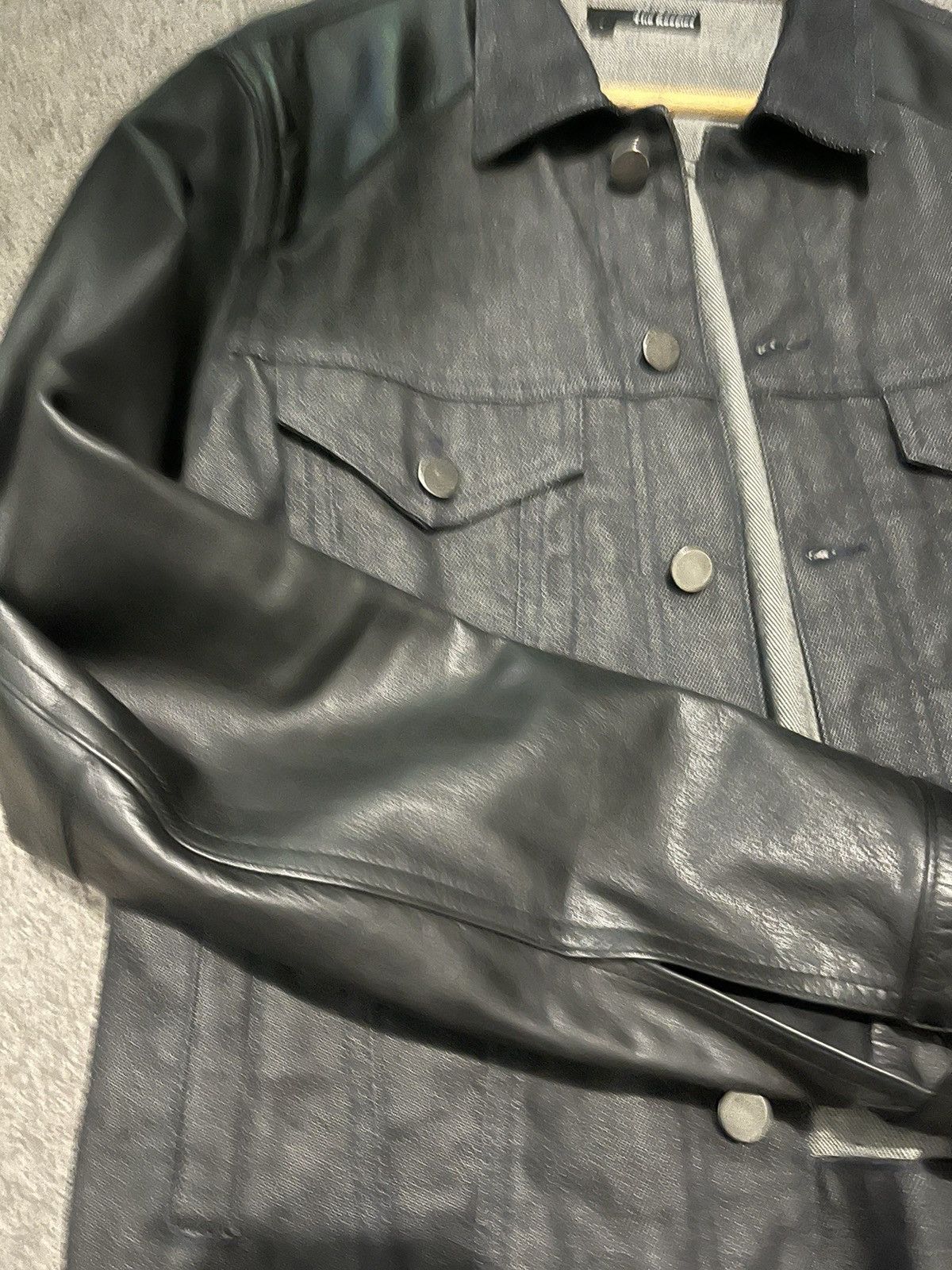 The Kooples The Kooples Leather Sleeve Trucker Jacket Size US S / EU 44-46 / 1 - 4 Thumbnail