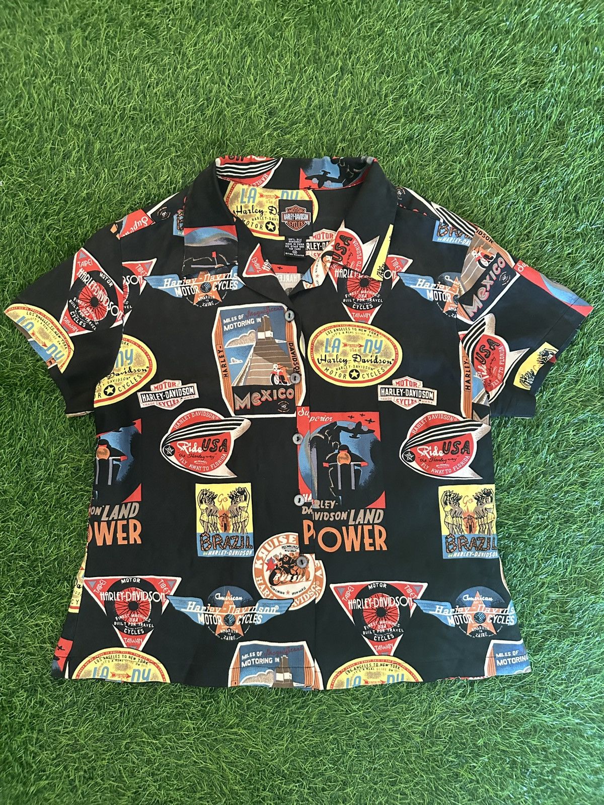 Harley Davidson Harley davidson motorcyle all over print polo collar shirt Size US M / EU 48-50 / 2 - 1 Thumbnail