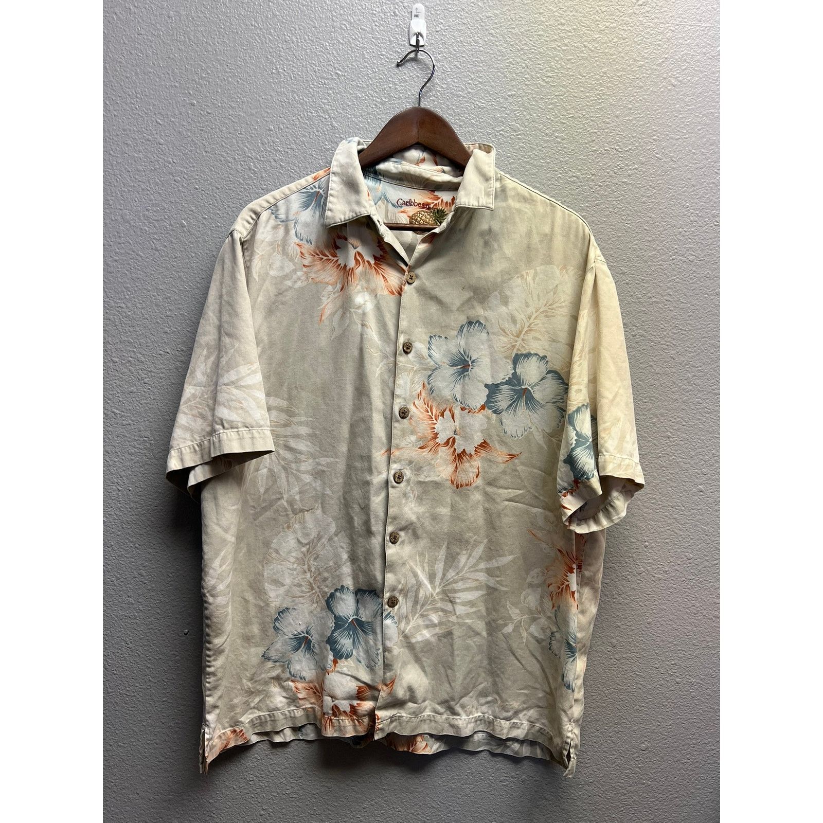 Caribbean Caribbean Hawaiian Shirt Button Down Silk Cotton Mens Large Size US L / EU 52-54 / 3 - 1 Thumbnail