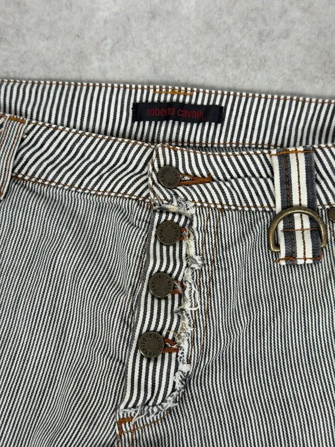 Roberto Cavalli FW2002 Roberto Cavalli Stripes White & Blue Pants Size US 30 / EU 46 - 8 Thumbnail