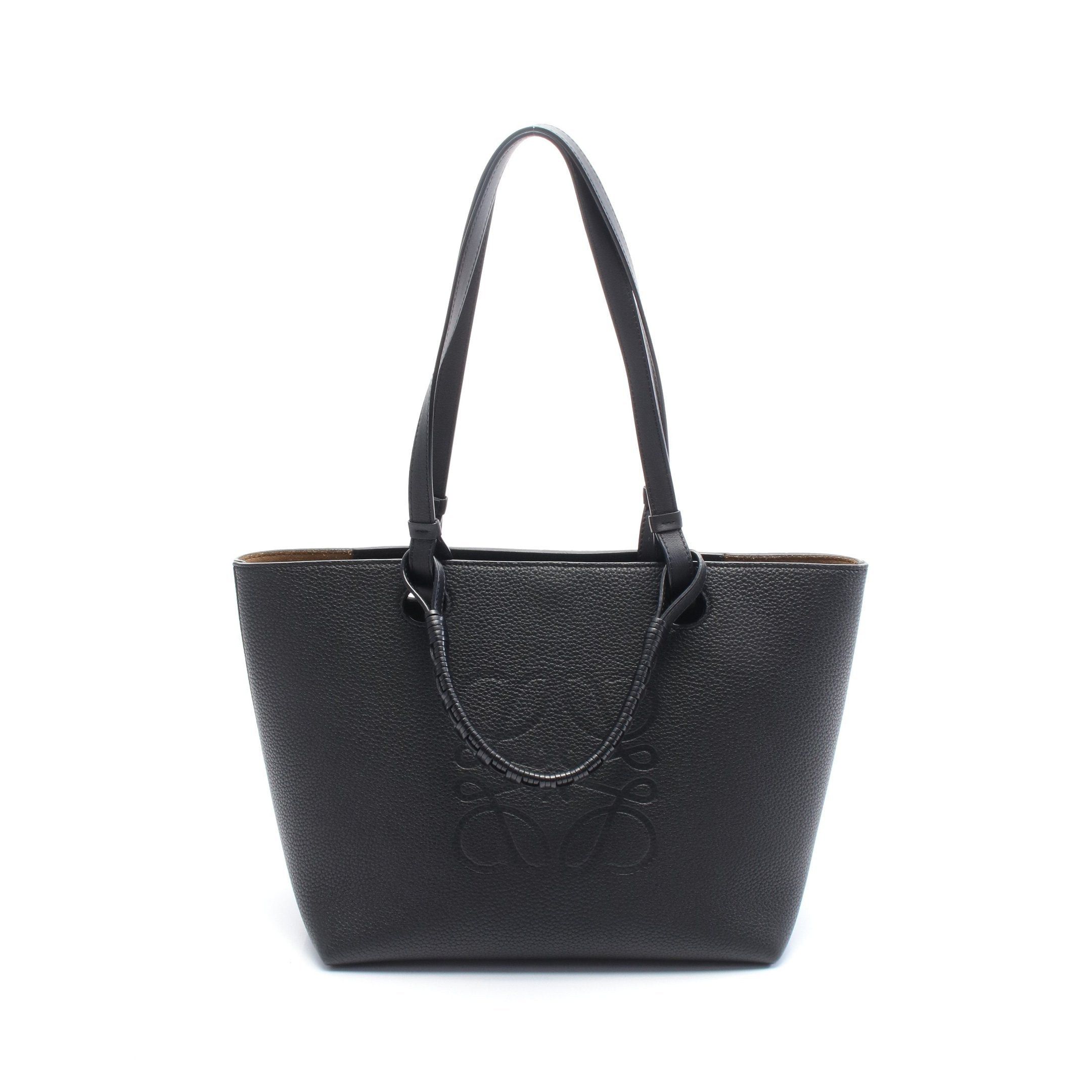 Loewe Loewe Anagram Shoulder Bag Tote Leather Black Size ONE SIZE - 1 Thumbnail