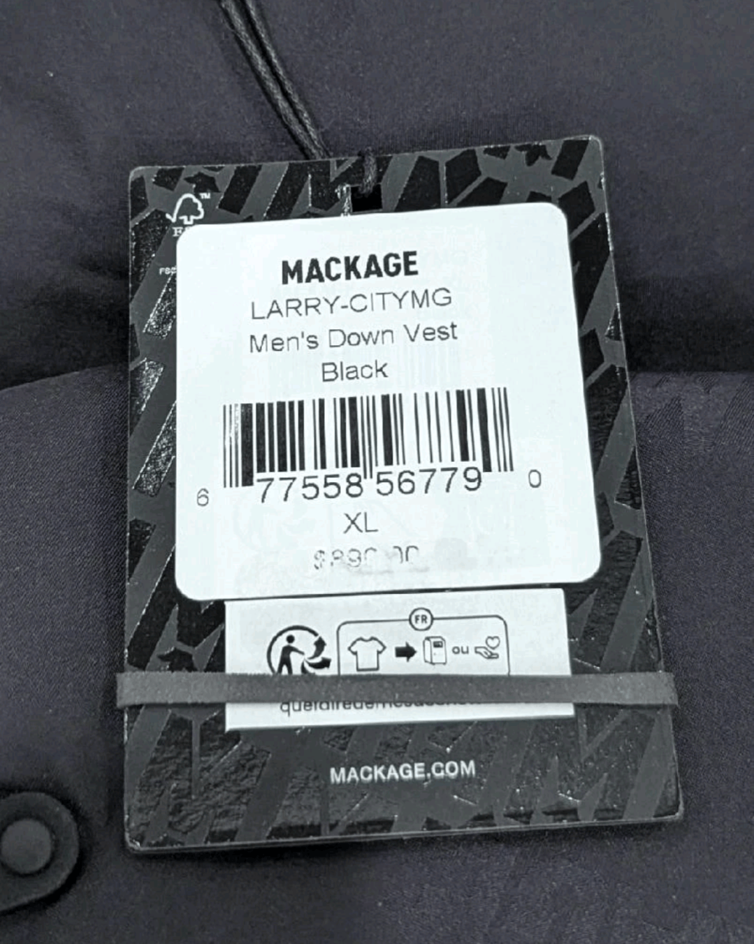 Mackage MACKAGE "Larry" Jacquard Logo Down Vest Black XL Size US XL / EU 56 / 4 - 10 Thumbnail