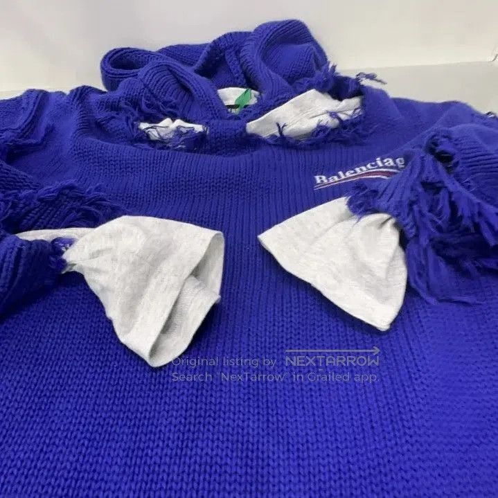 Balenciaga Balenciaga FW21 Classic Logo Hoodie Sweater in Blue. Size US XS / EU 42 / 0 - 8 Thumbnail