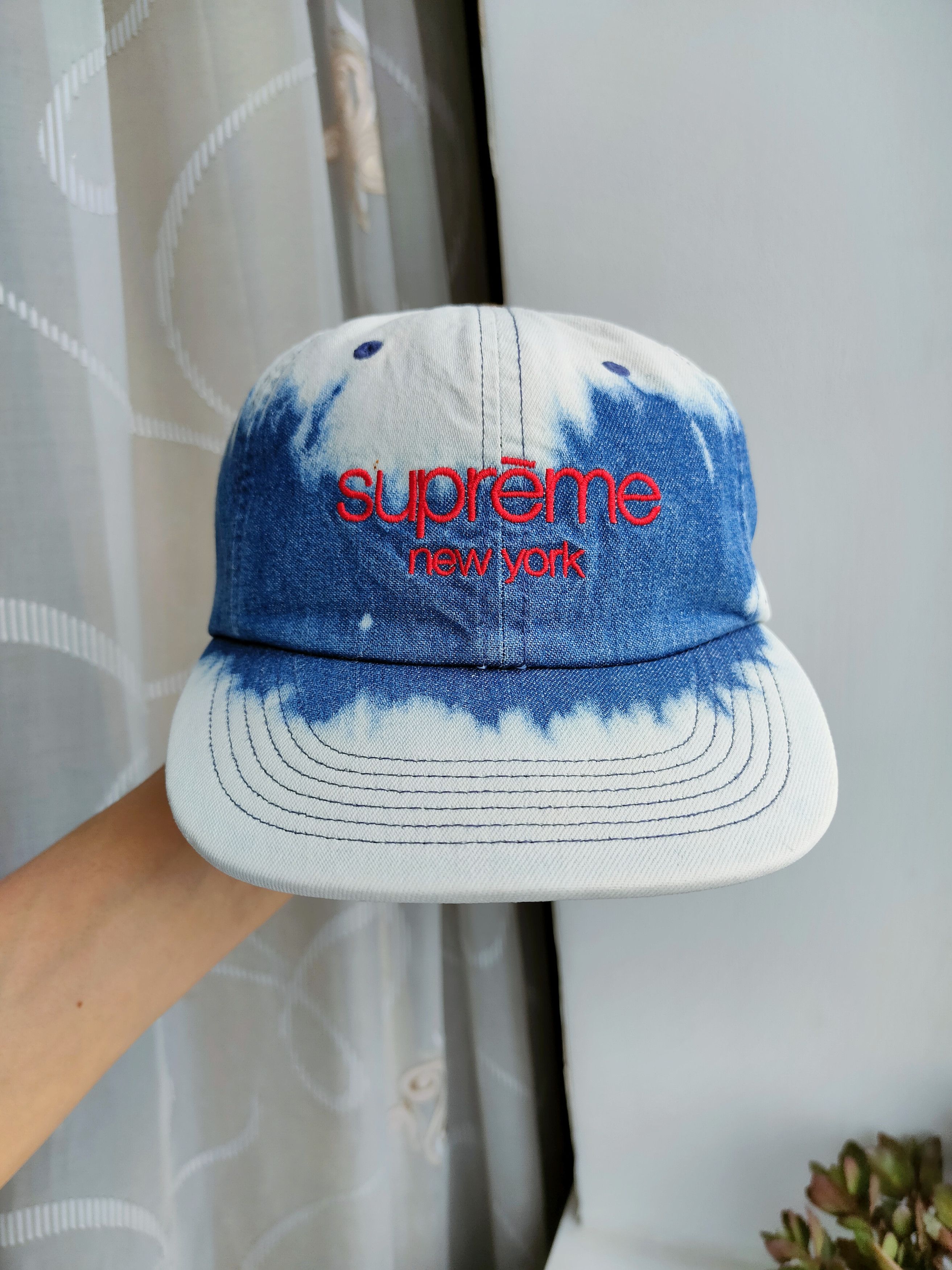 Supreme bleached denim hat online