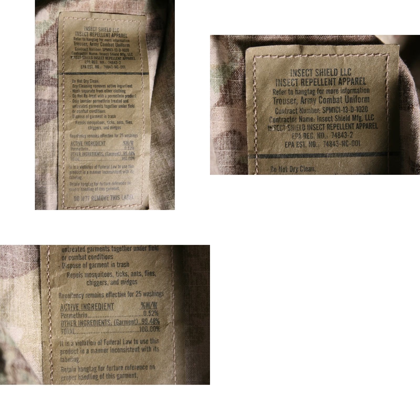 Vintage US Army OCP Multicam Insect Shield FR Cargo Military Trousers Sz. Small Reg. Regular Mens Pants Cargo Size US 29 - 9 Thumbnail